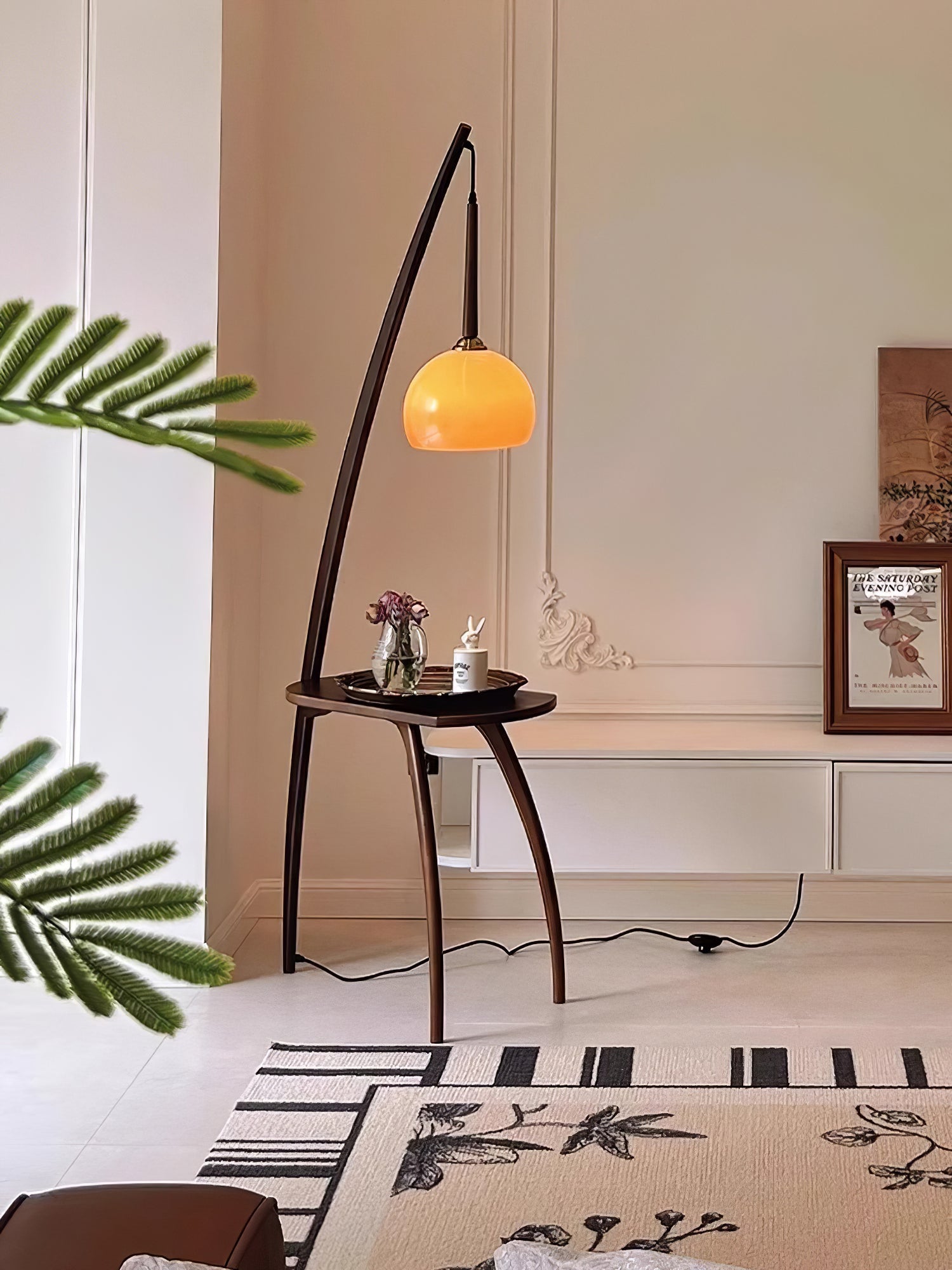 Arcada Arc Sphere Floor Lamp-Neutral Decor