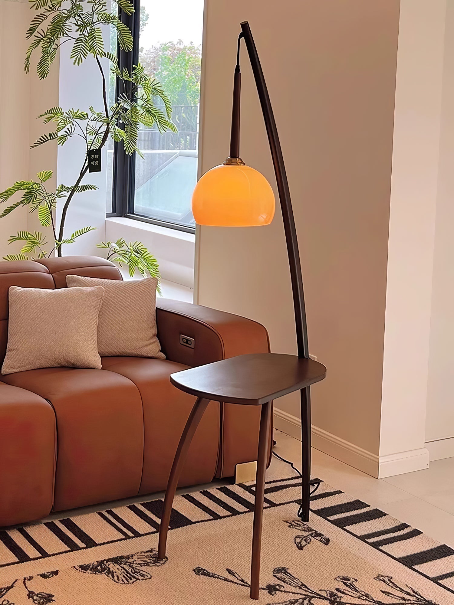 Arcada Arc Sphere Floor Lamp-Neutral Decor