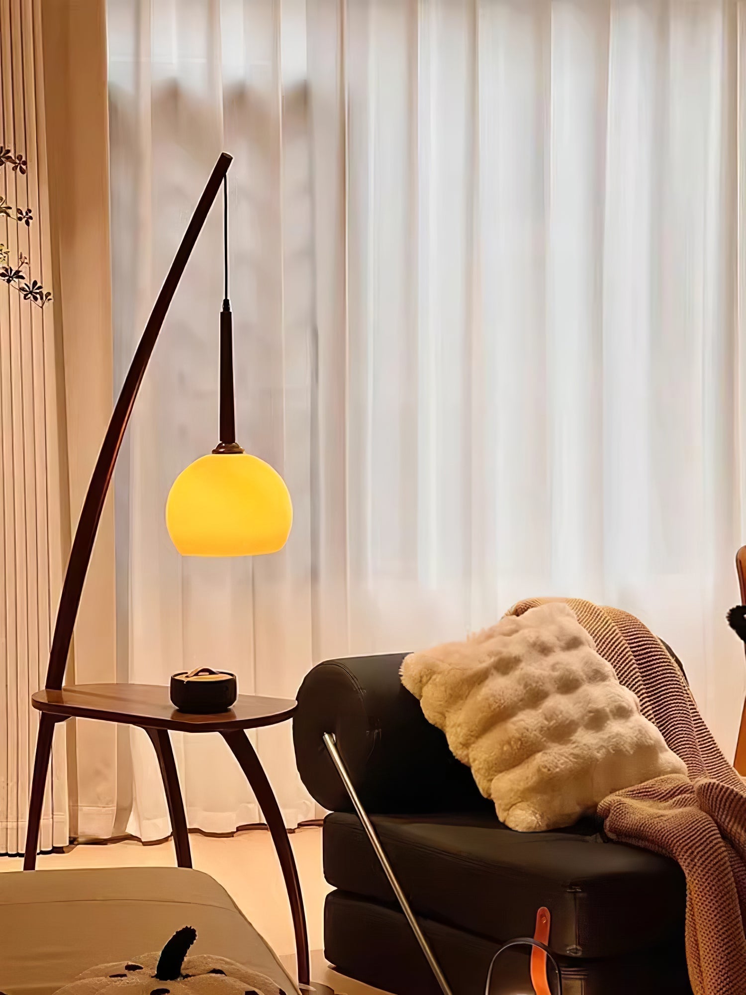Arcada Arc Sphere Floor Lamp-Neutral Decor