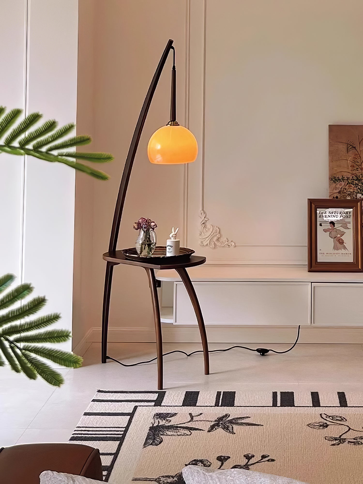 Arcada Arc Sphere Floor Lamp-Neutral Decor