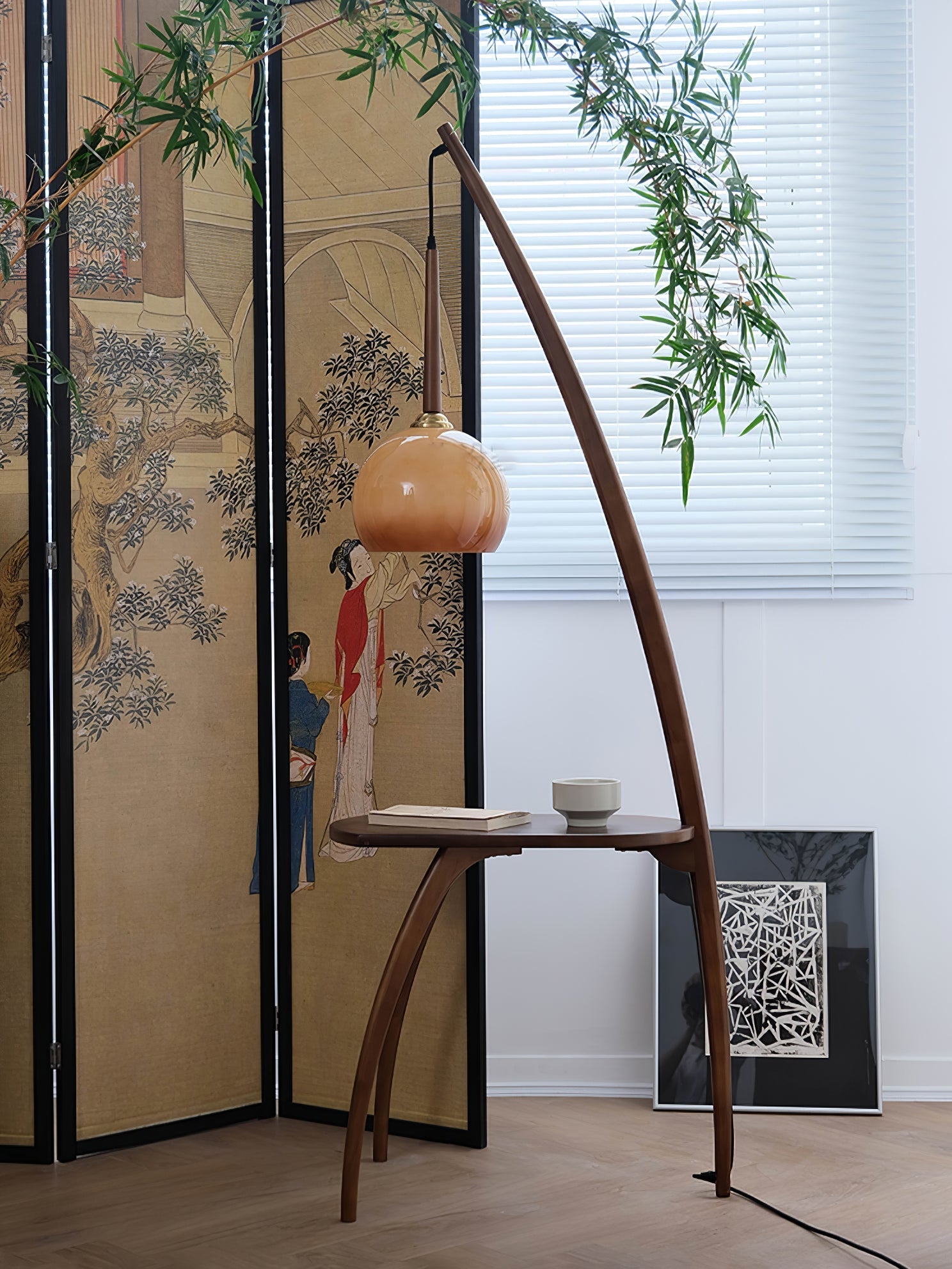 Arcada Arc Sphere Floor Lamp-Neutral Decor