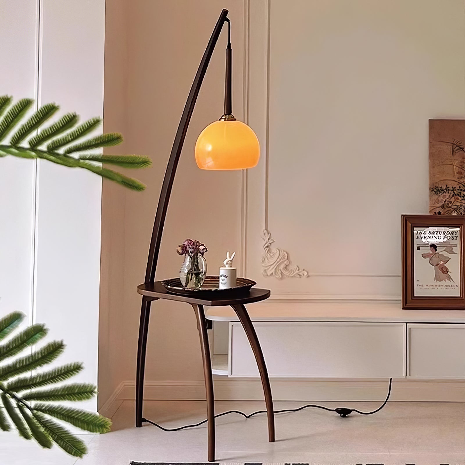 Arcada Arc Sphere Floor Lamp-Neutral Decor