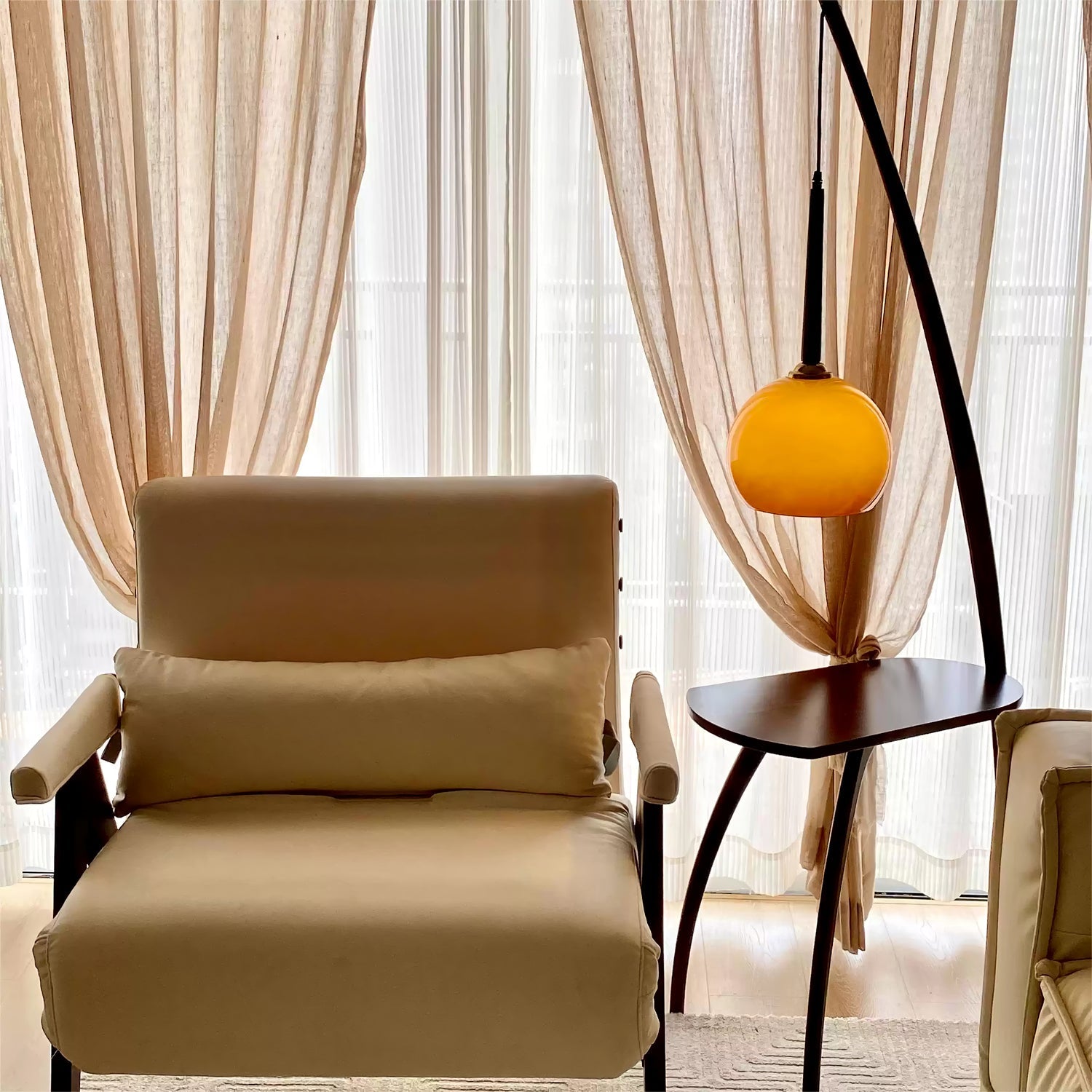 Arcada Arc Sphere Floor Lamp-Neutral Decor