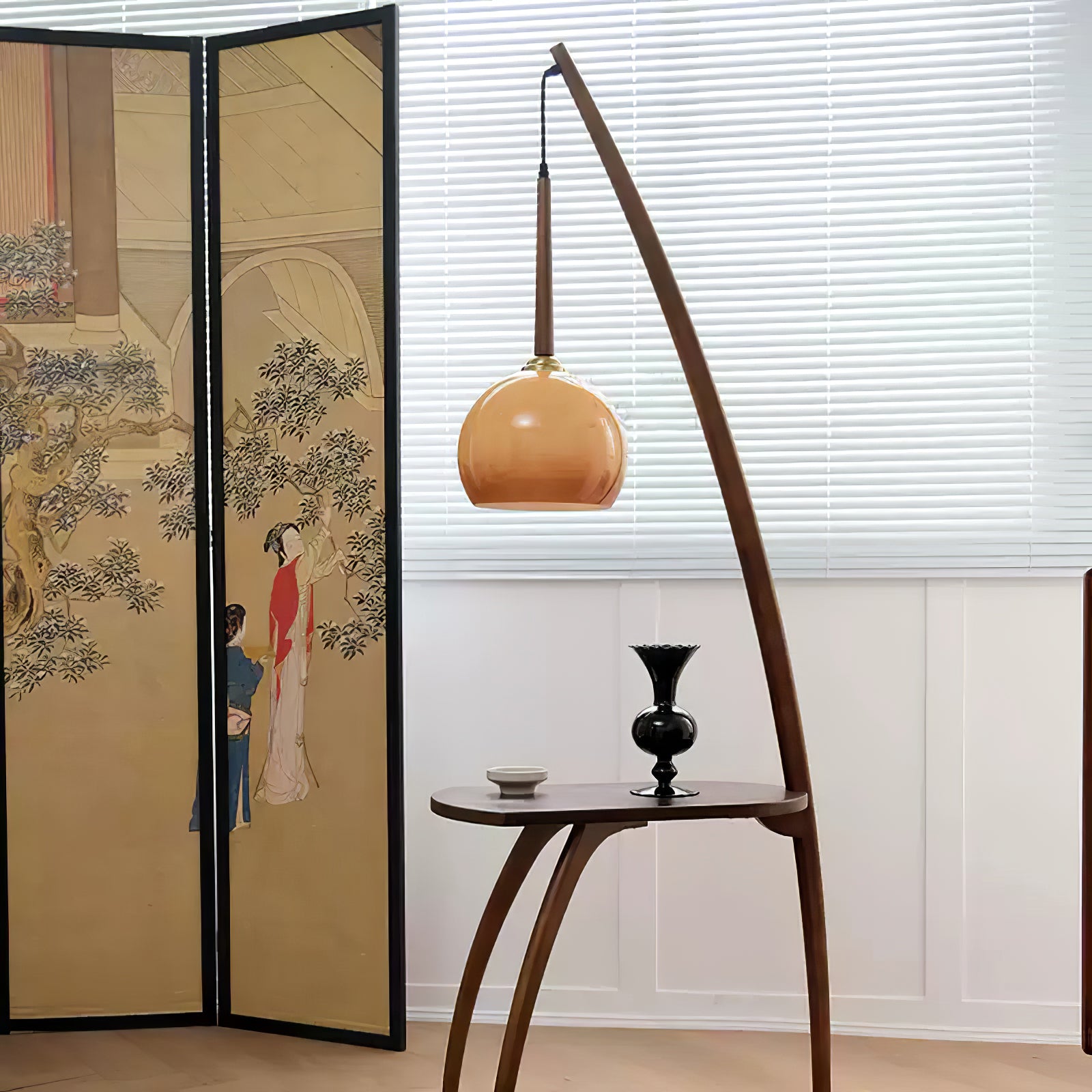 Arcada Arc Sphere Floor Lamp-Neutral Decor