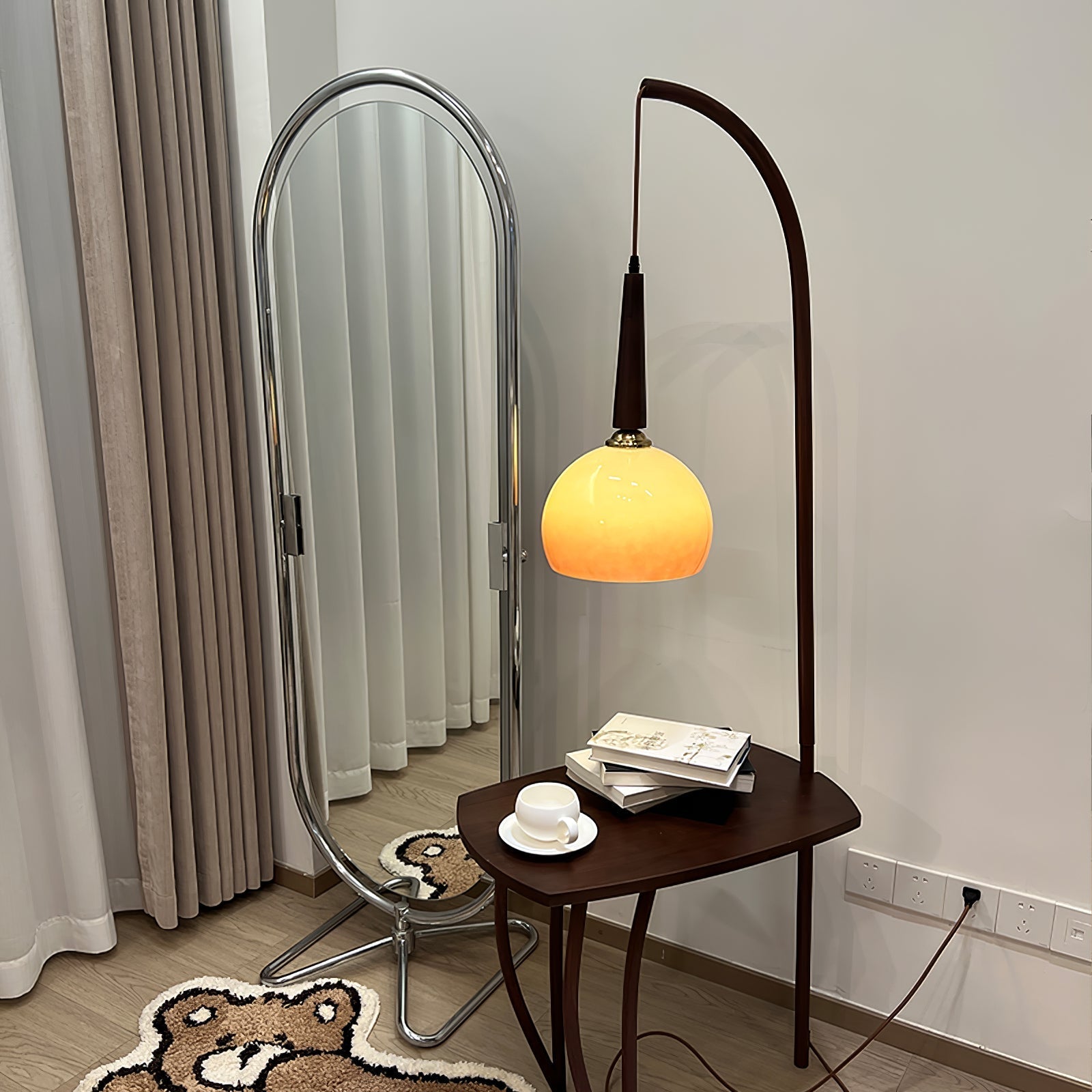 Arcada Arc Sphere Floor Lamp-Neutral Decor