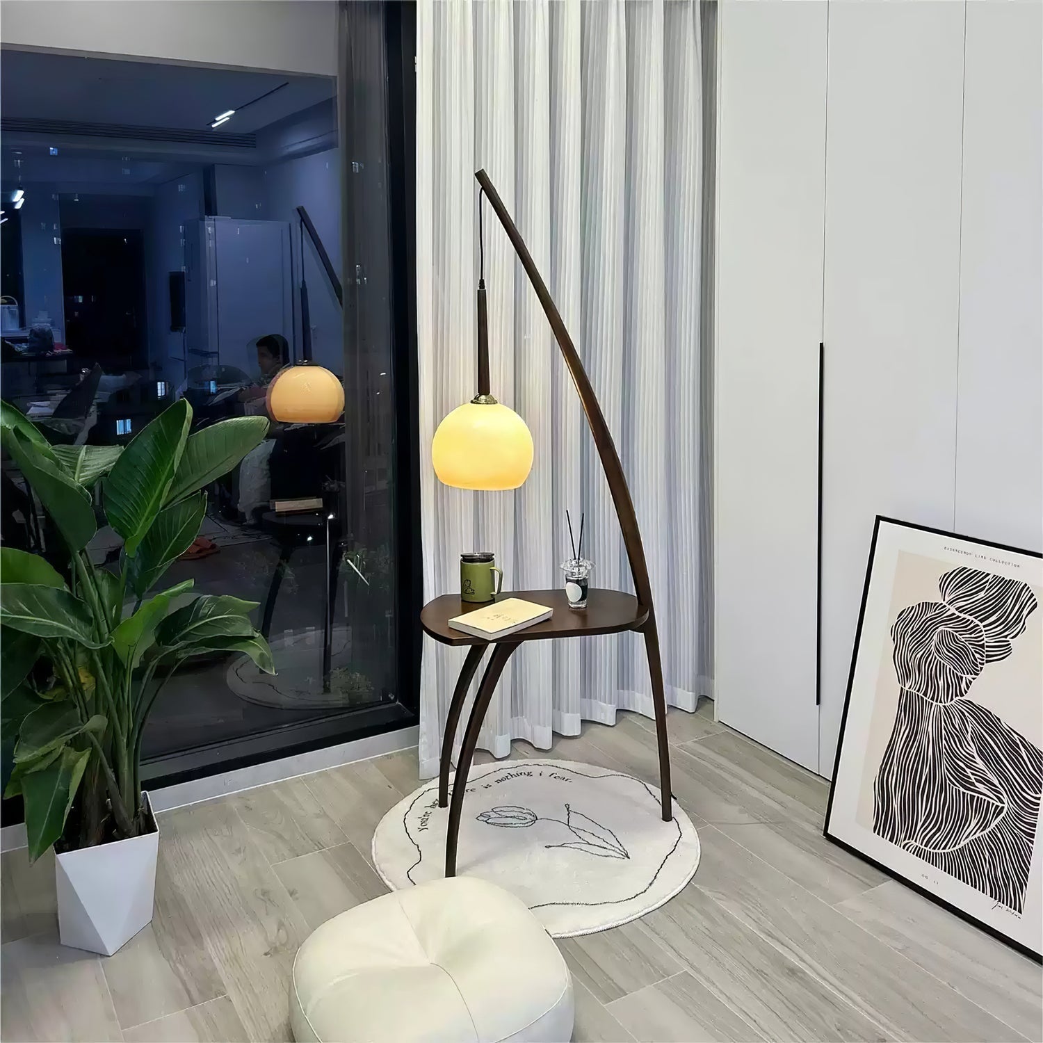 Arcada Arc Sphere Floor Lamp-Neutral Decor
