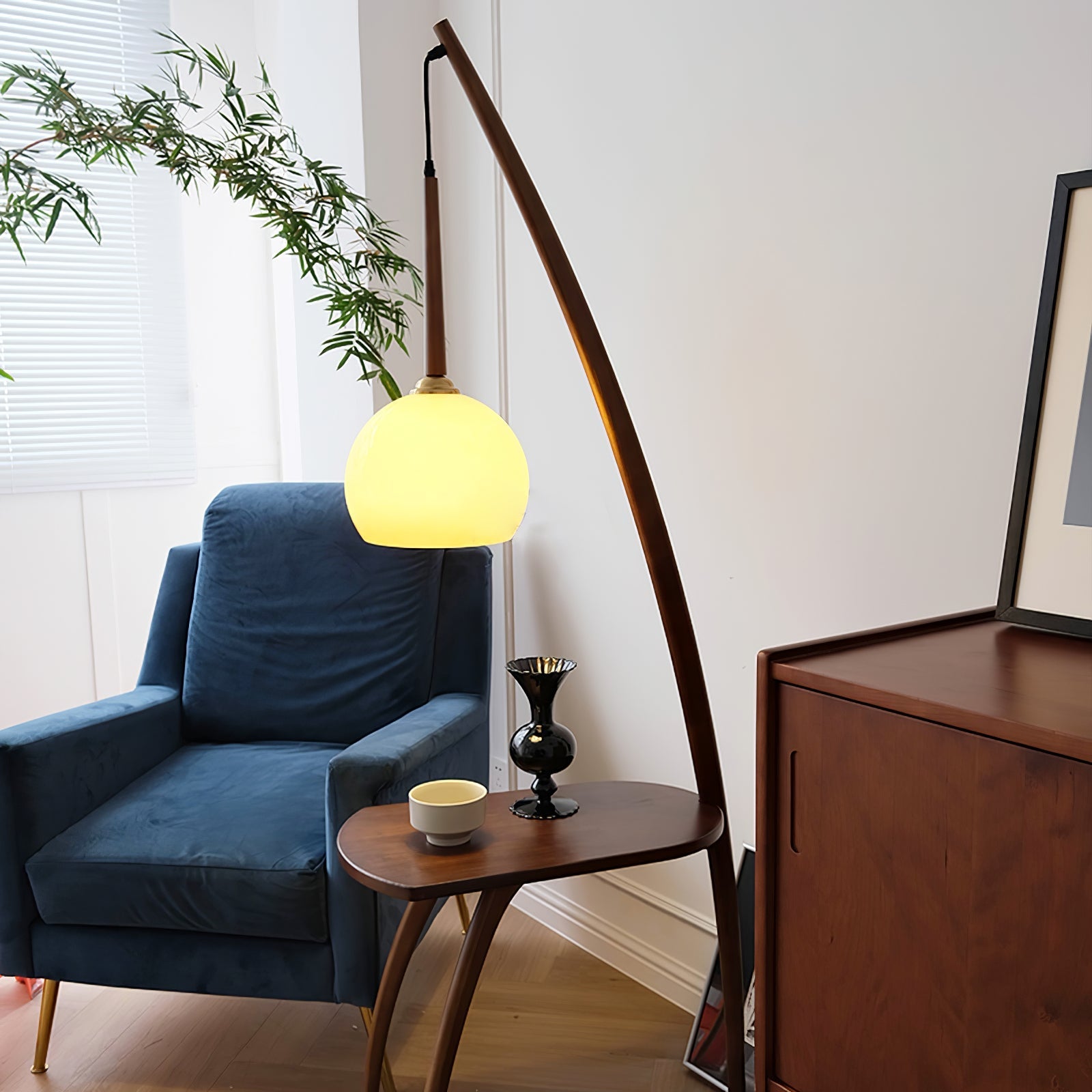 Arcada Arc Sphere Floor Lamp-Neutral Decor