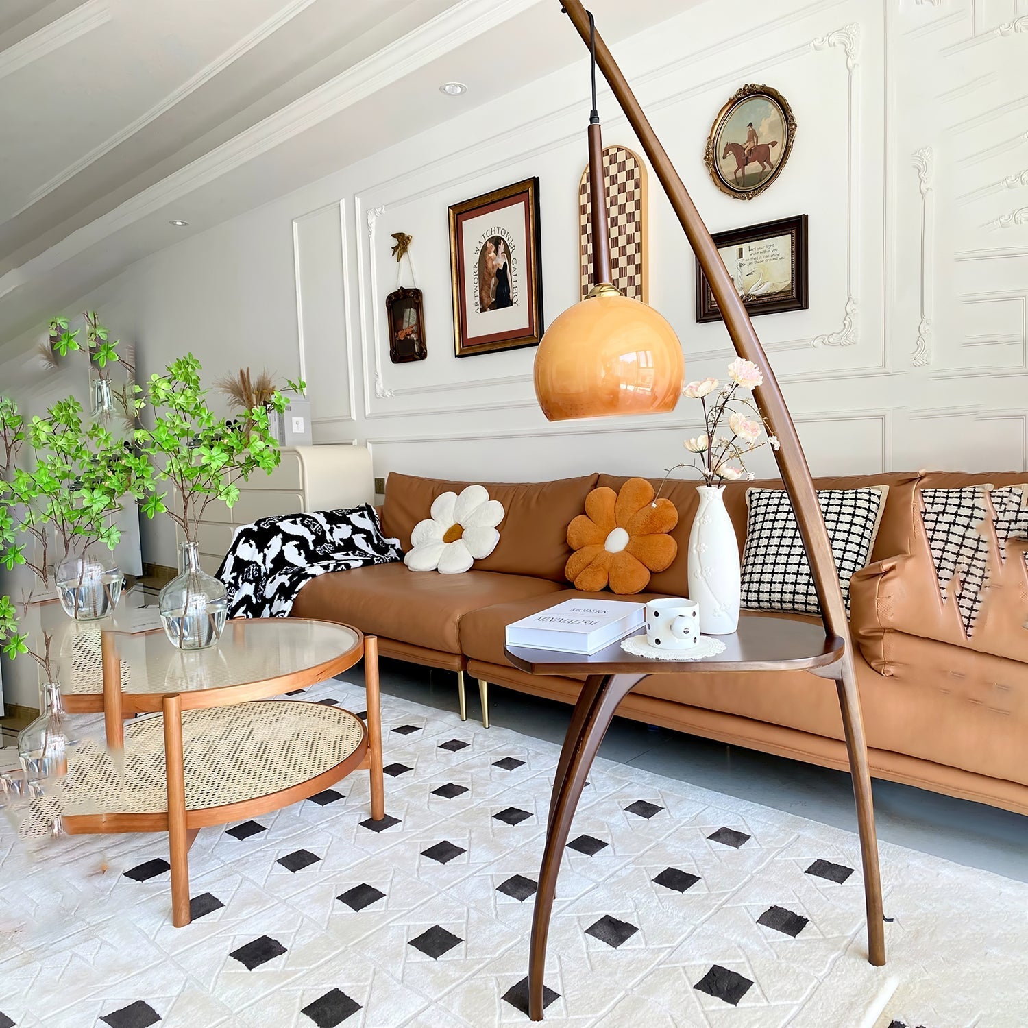 Arcada Arc Sphere Floor Lamp-Neutral Decor