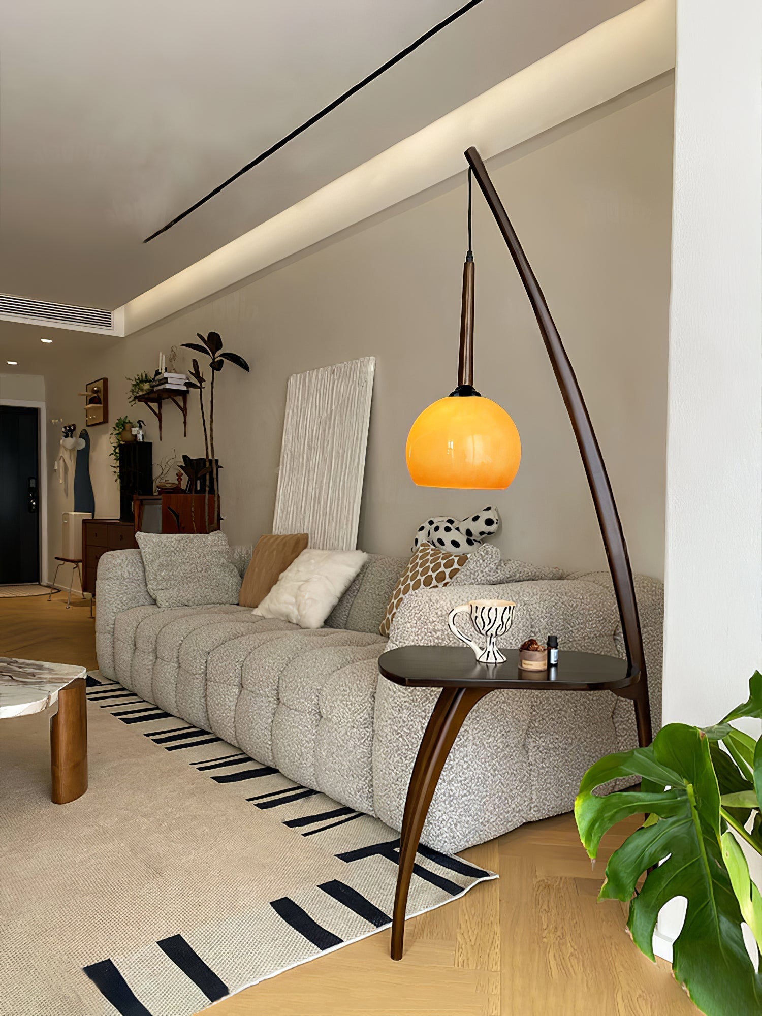 Arcada Arc Sphere Floor Lamp-Neutral Decor
