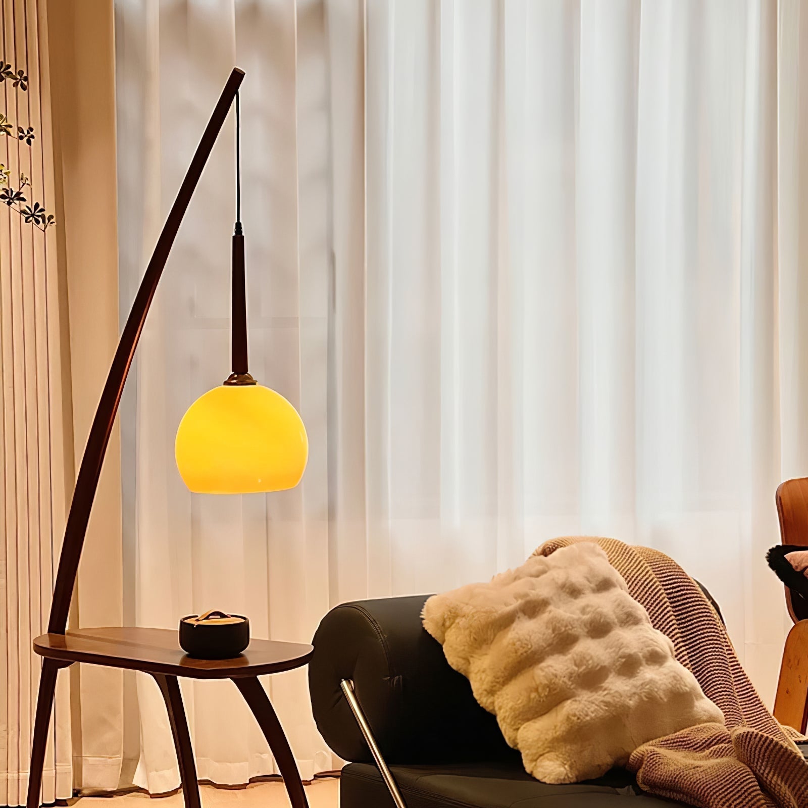 Arcada Arc Sphere Floor Lamp-Neutral Decor