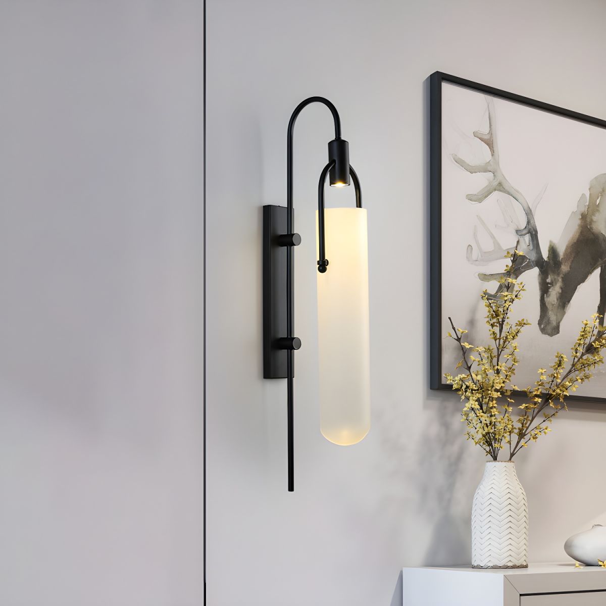 Lustra Wall Lamp Arc Glass Modern-Neutral Decor