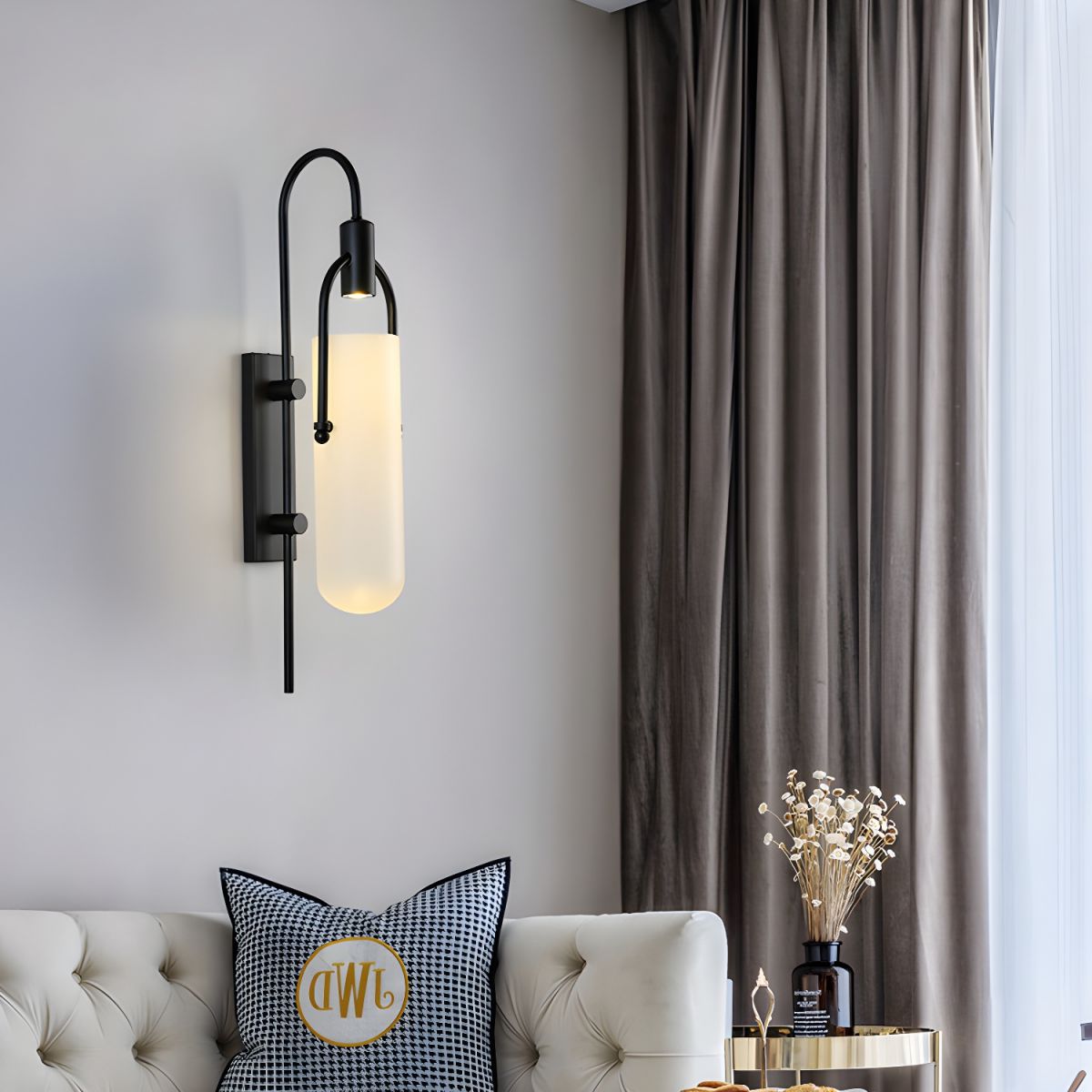 Lustra Wall Lamp Arc Glass Modern-Neutral Decor