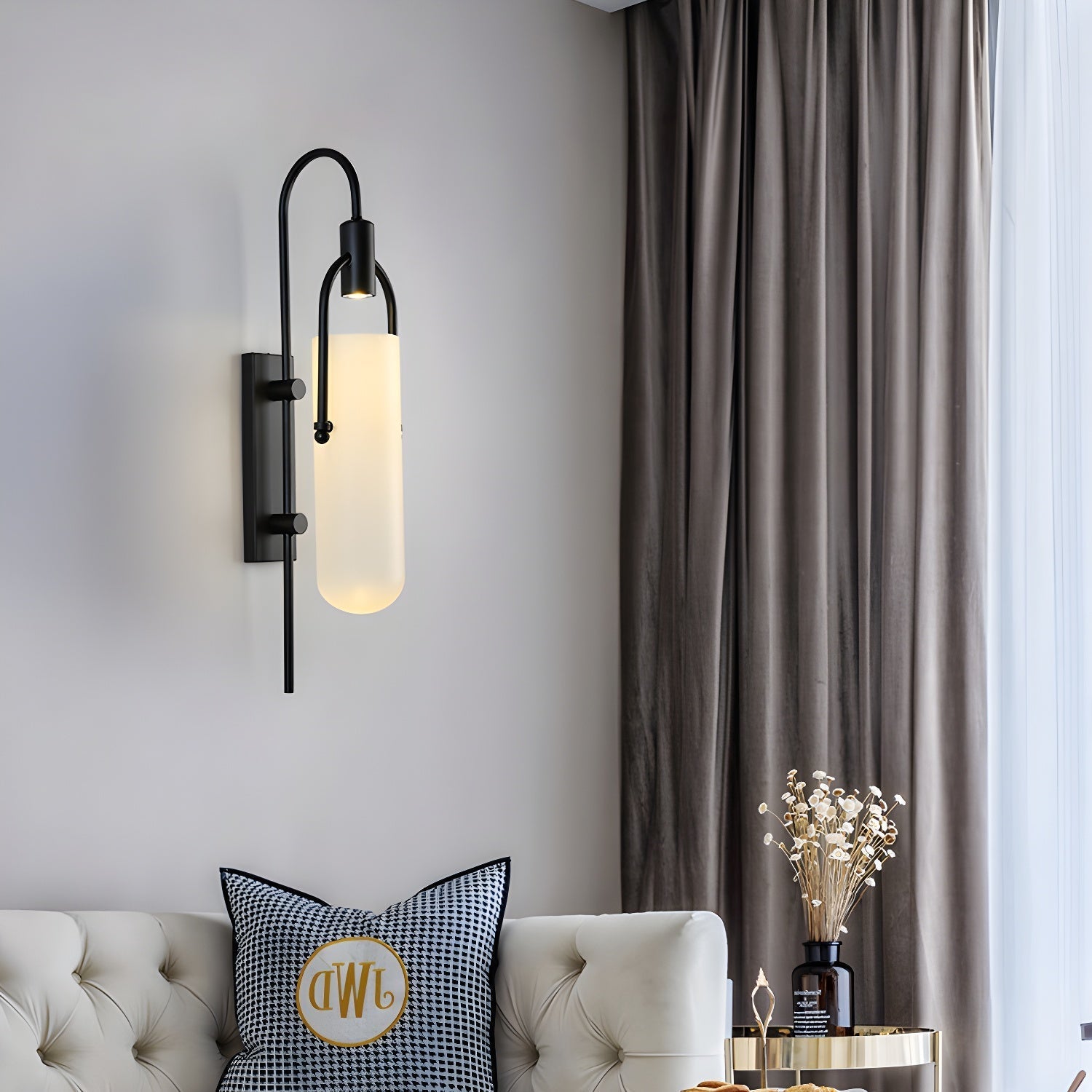 Lustra Wall Lamp Arc Glass Modern-Neutral Decor