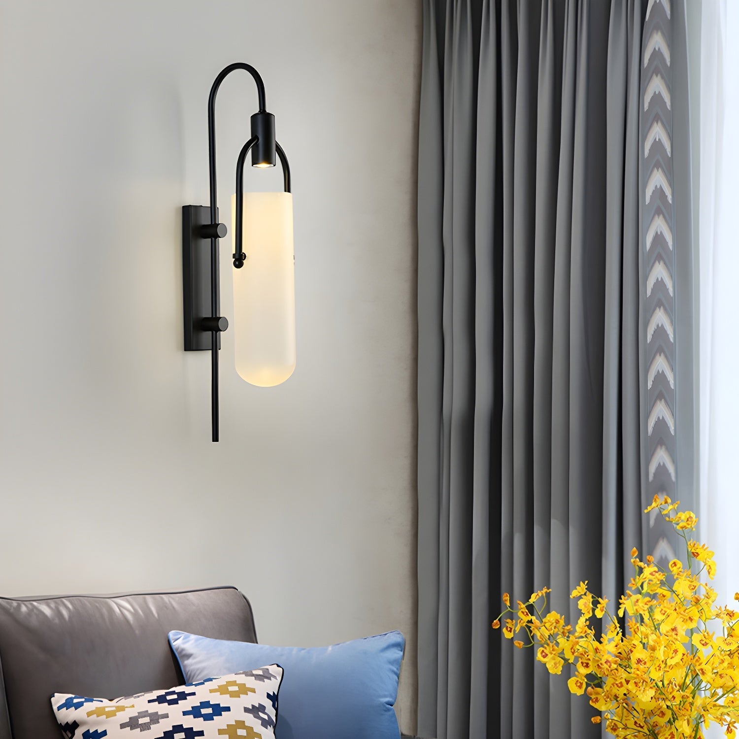 Lustra Wall Lamp Arc Glass Modern-Neutral Decor