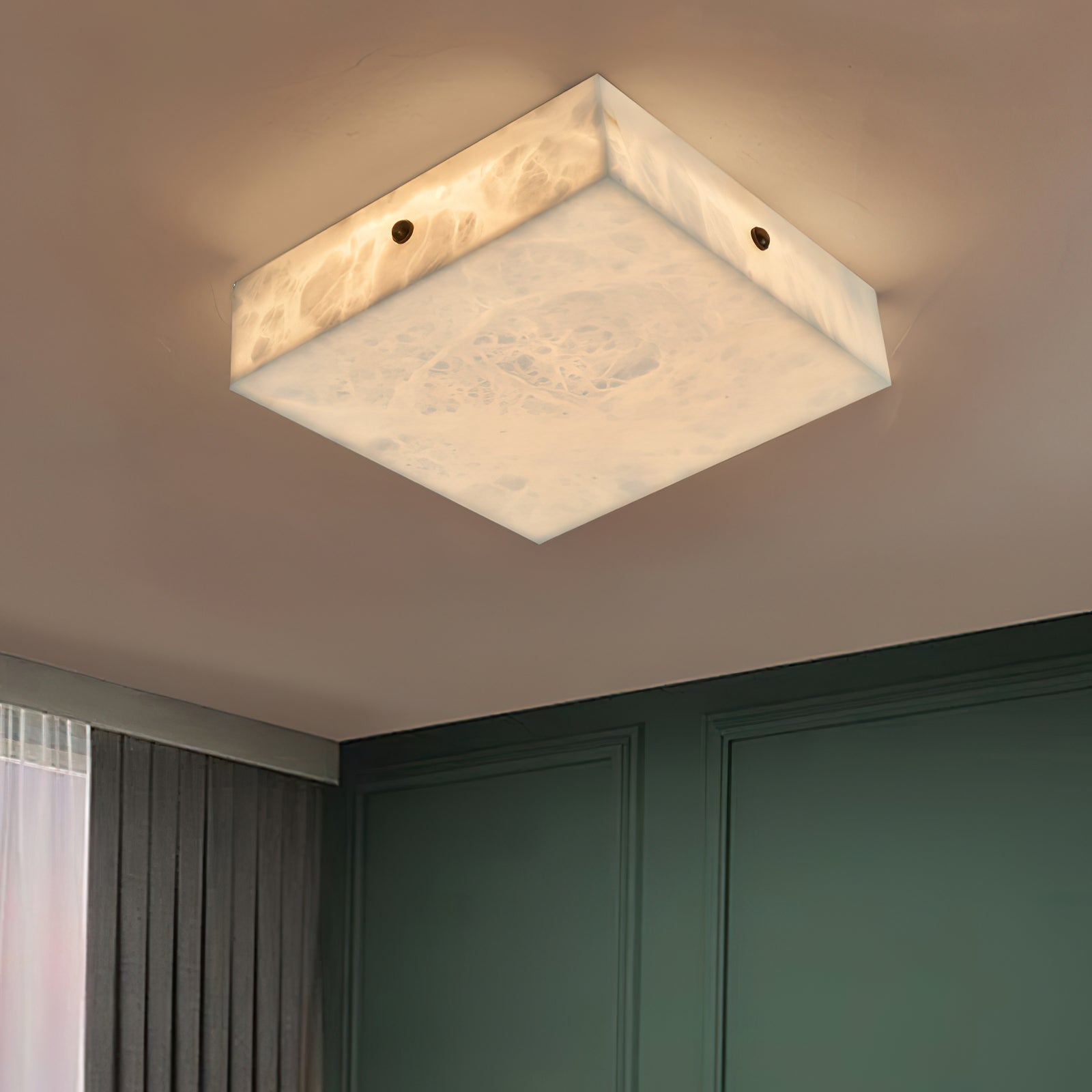 Rauduvys Modern Minimalist Alabaster  Ceiling Light