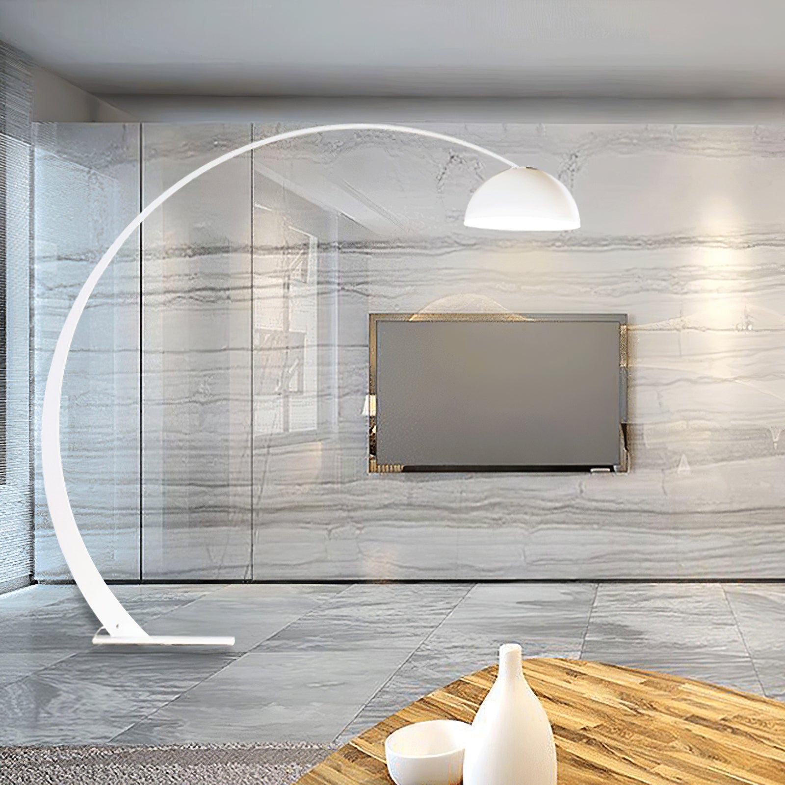 Cutalus Curved Black Arc Floor Lamp-Neutral Decor