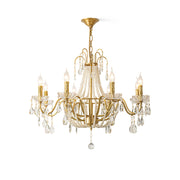 Arcadia Crystal Chandelier with gold finish and clear crystals.