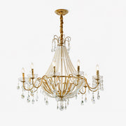 Eurvaros Vintage Crystal Brass Chandelier-Neutral Decor