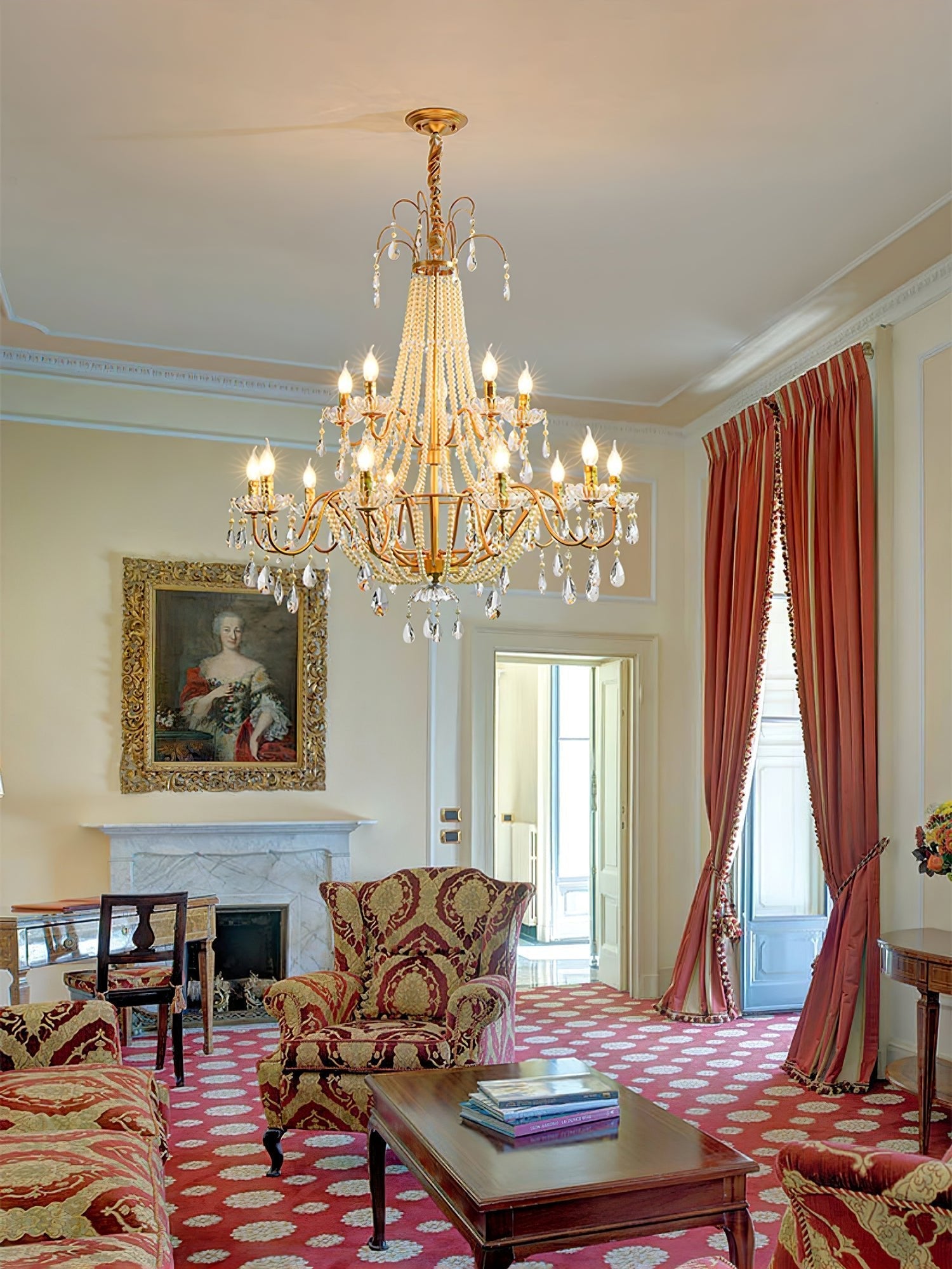 Eurvaros Vintage Crystal Brass Chandelier-Neutral Decor