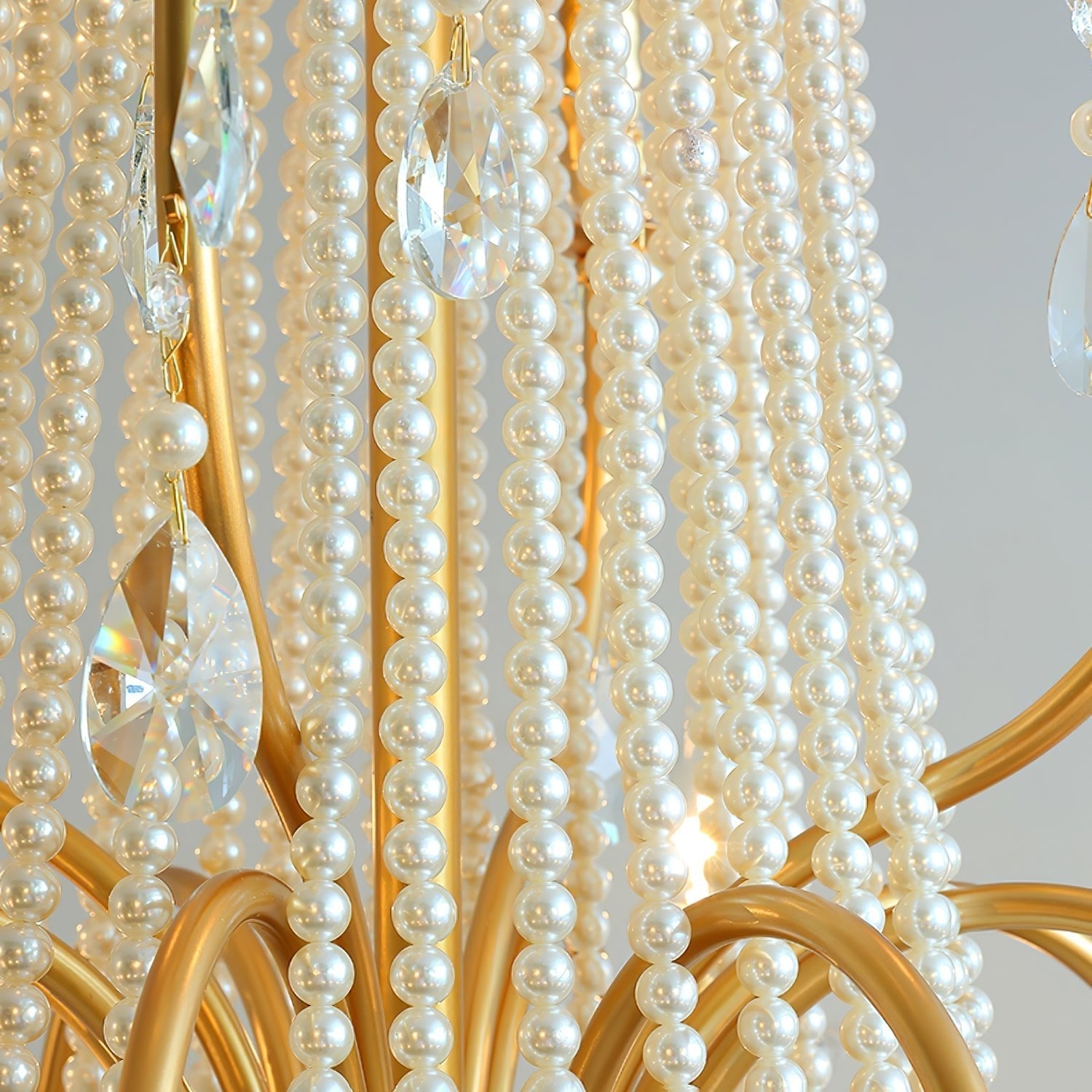 Eurvaros Vintage Crystal Brass Chandelier-Neutral Decor