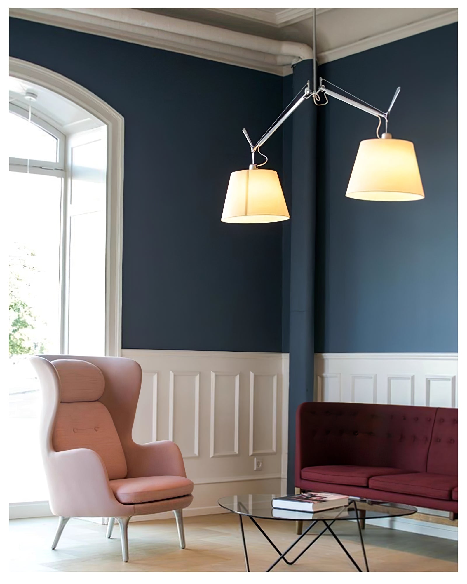 Evmirion Premium Elegance Shade Fabric Pendant Lamp-Neutral Decor