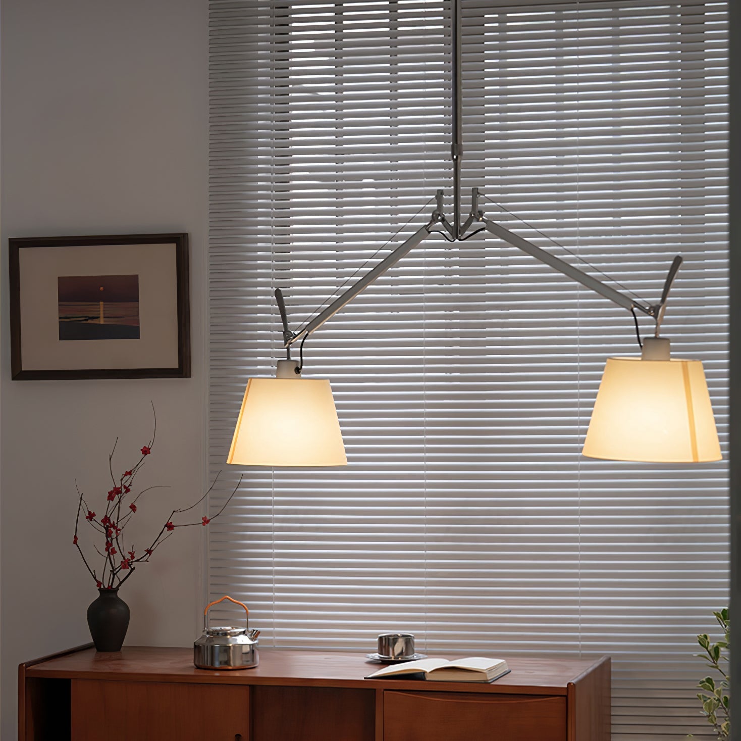 Evmirion Premium Elegance Shade Fabric Pendant Lamp-Neutral Decor