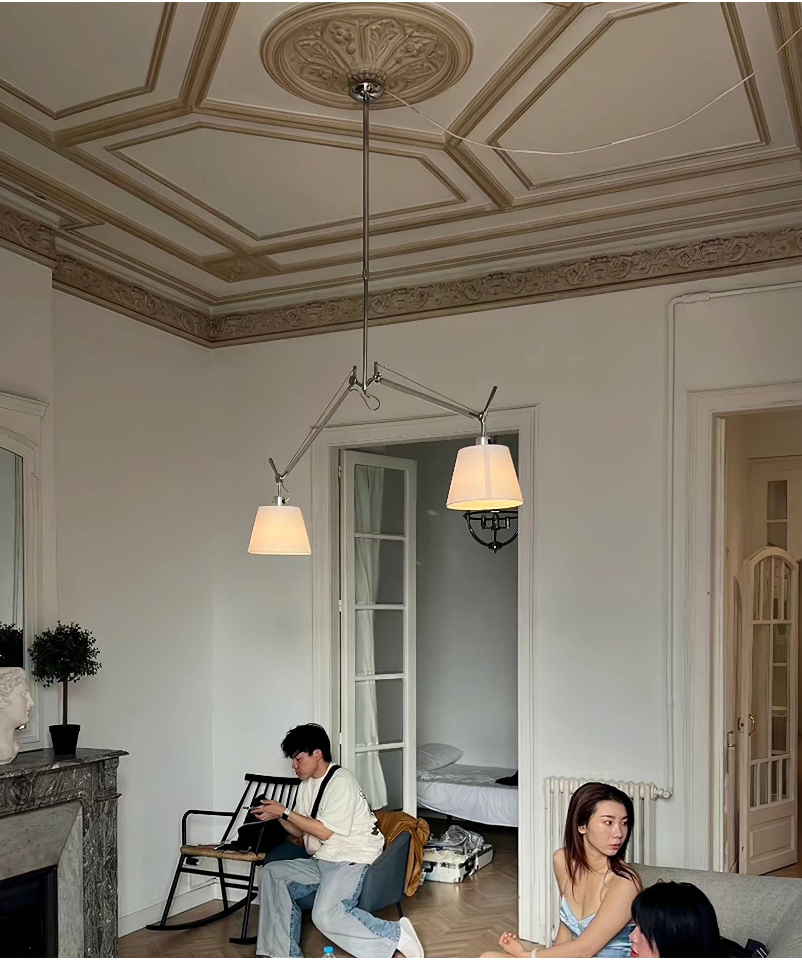 Evmirion Premium Elegance Shade Fabric Pendant Lamp-Neutral Decor