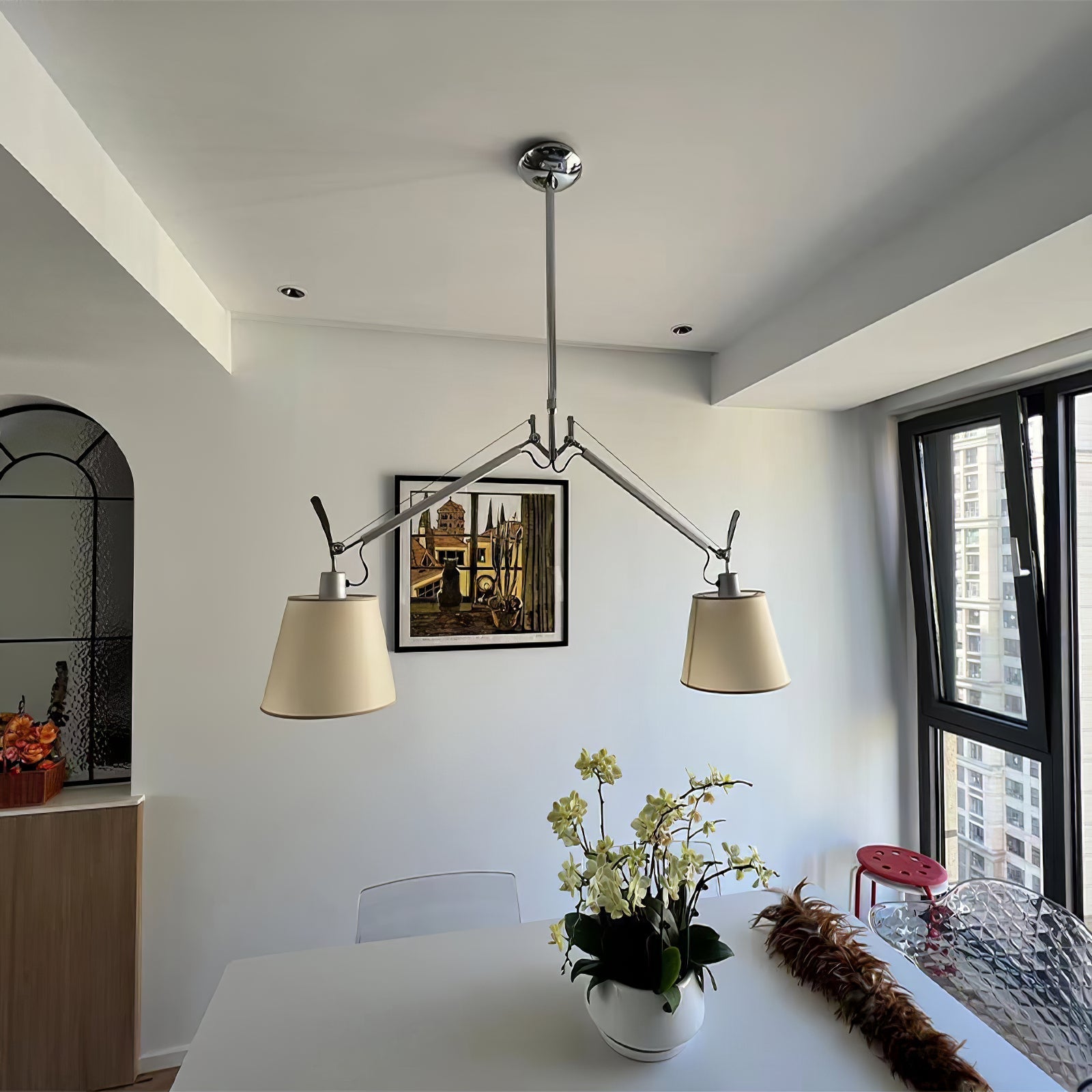 Evmirion Premium Elegance Shade Fabric Pendant Lamp-Neutral Decor