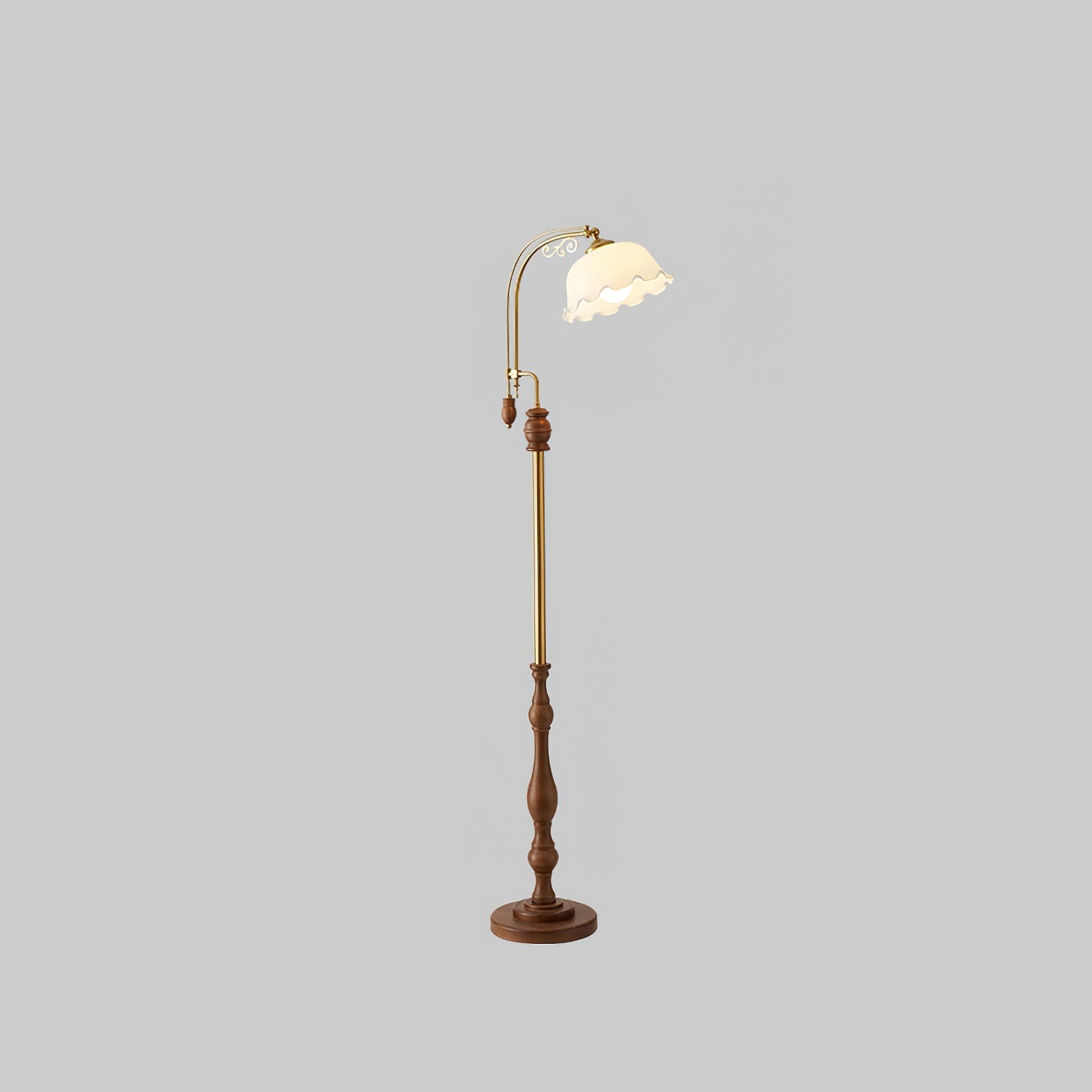 Darisel Wood Vintage Floor Lamp-Neutral Decor