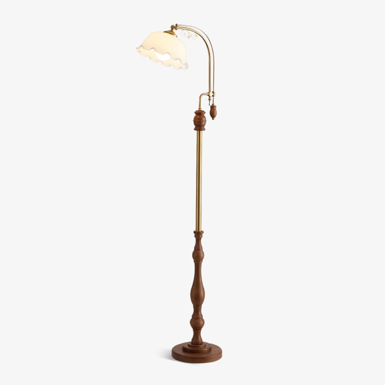 Darisel Wood Vintage Floor Lamp-Neutral Decor
