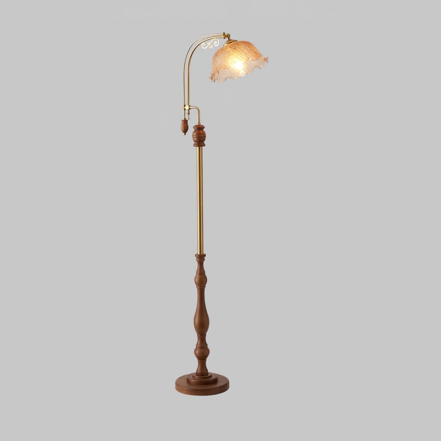 Darisel Wood Vintage Floor Lamp-Neutral Decor