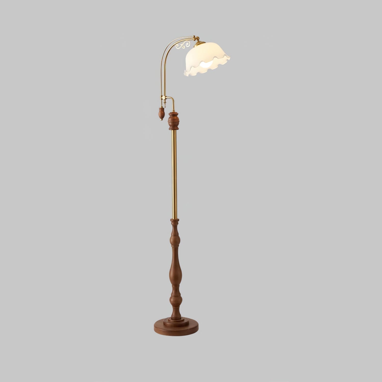 Darisel Wood Vintage Floor Lamp-Neutral Decor
