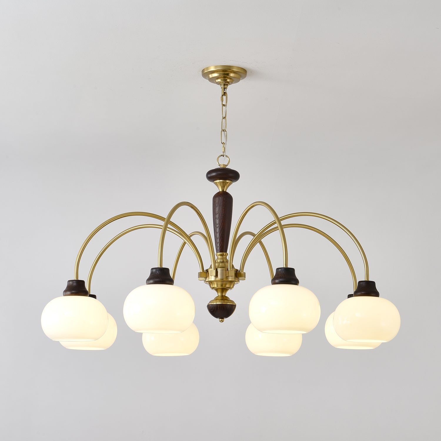 Aurora Chandelier Arched Globe White Shade-Neutral Decor