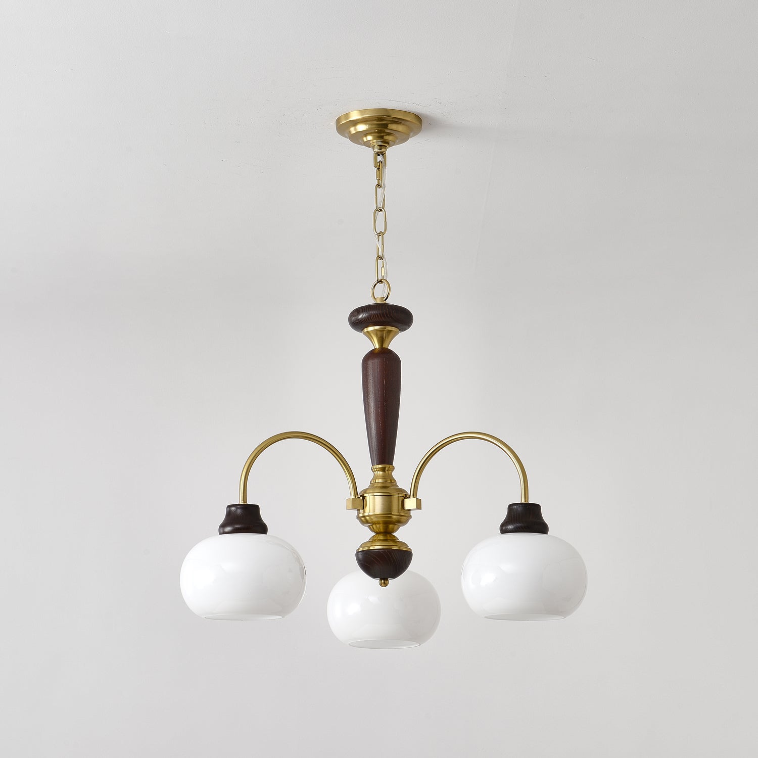 Aurora Chandelier Arched Globe White Shade-Neutral Decor