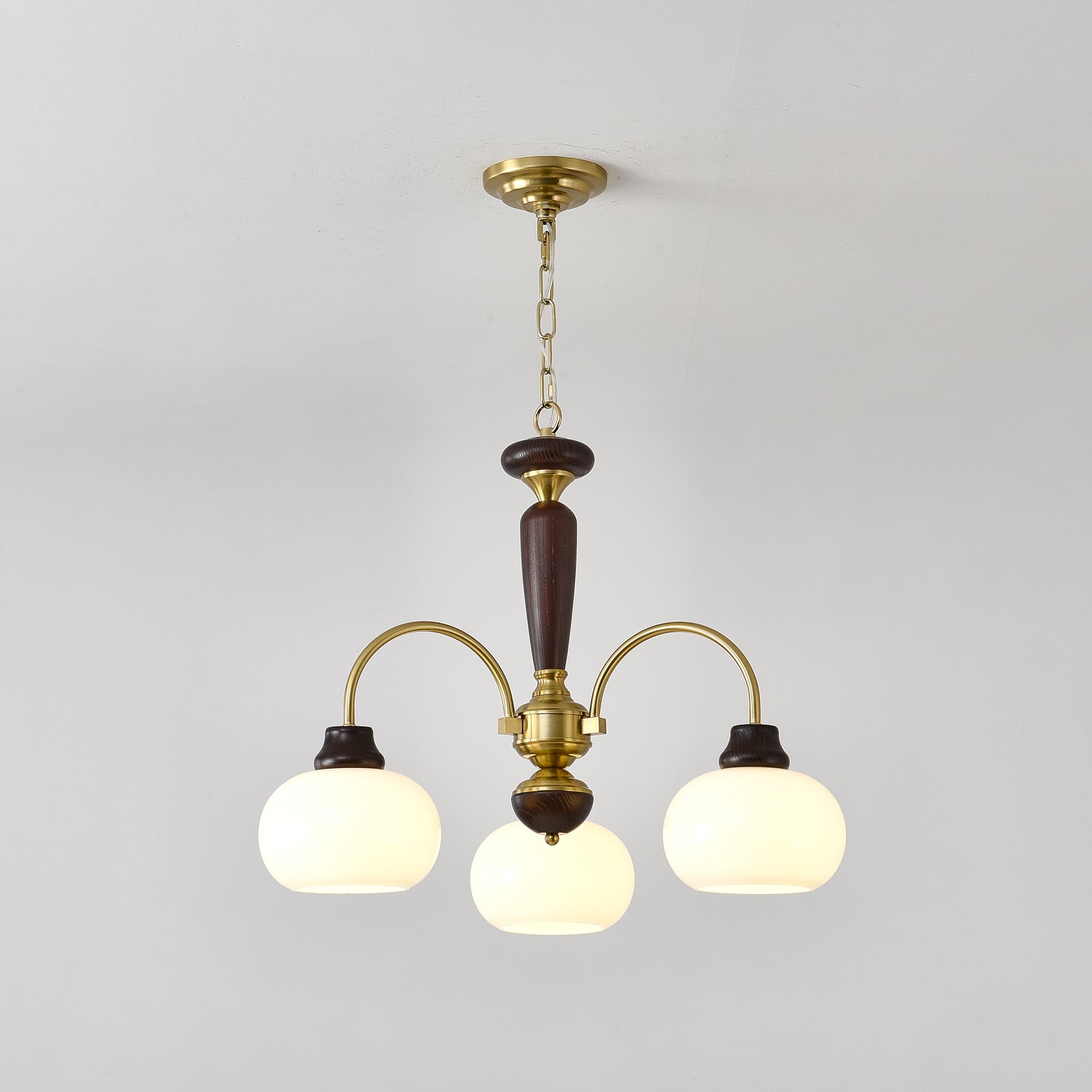 Aurora Chandelier Arched Globe White Shade-Neutral Decor