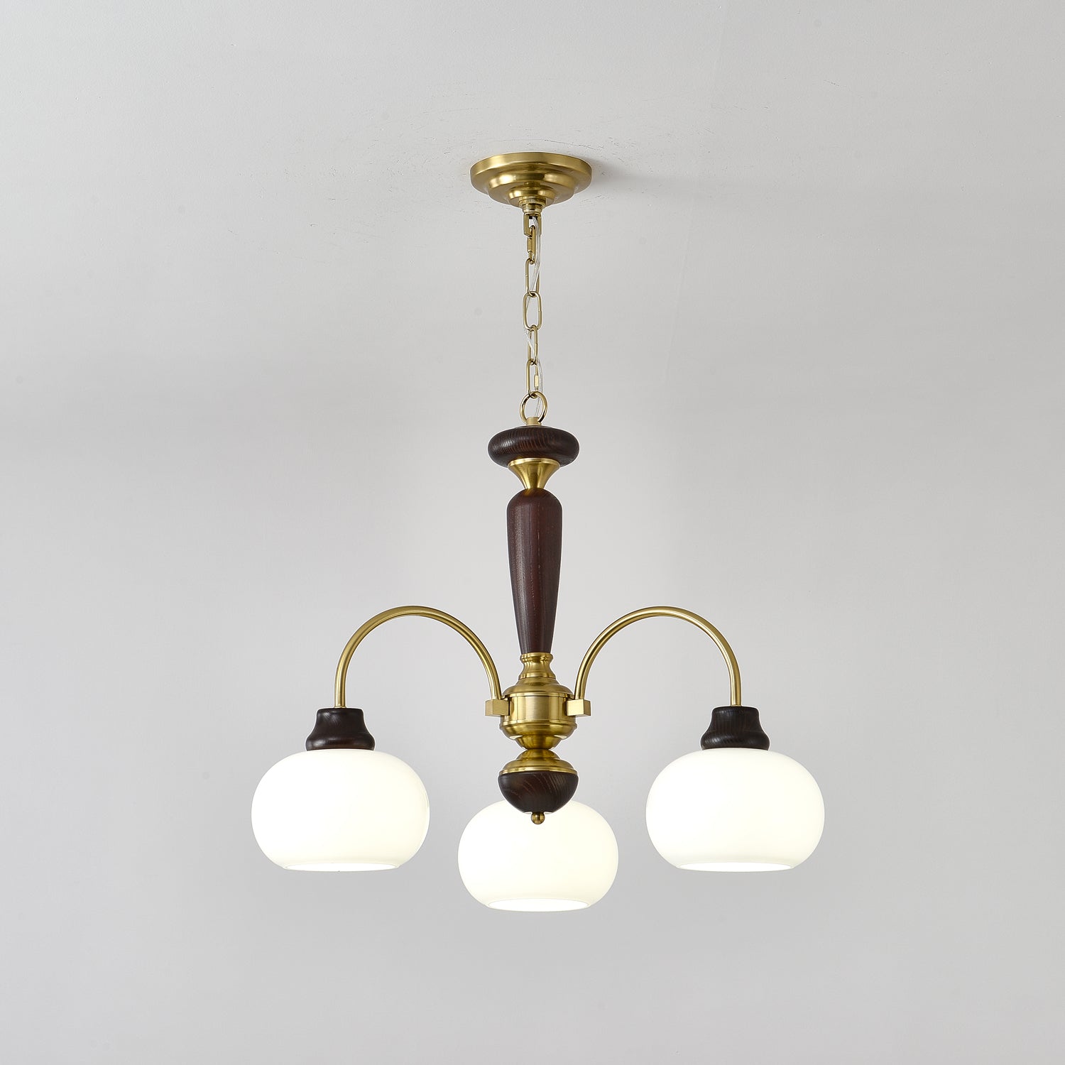 Aurora Chandelier Arched Globe White Shade-Neutral Decor