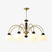 Aurora Chandelier Arched Globe White Shade-Neutral Decor
