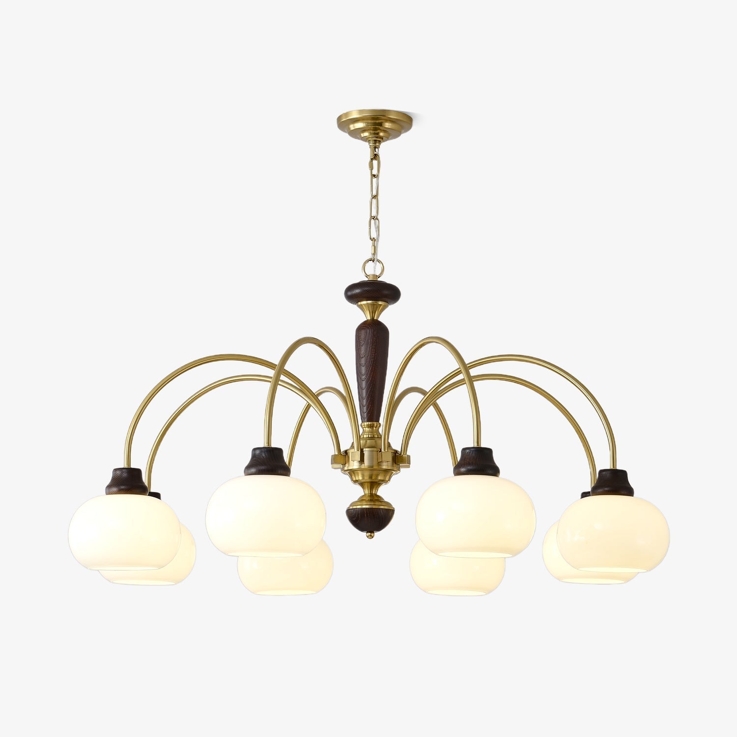Aurora Chandelier Arched Globe White Shade-Neutral Decor