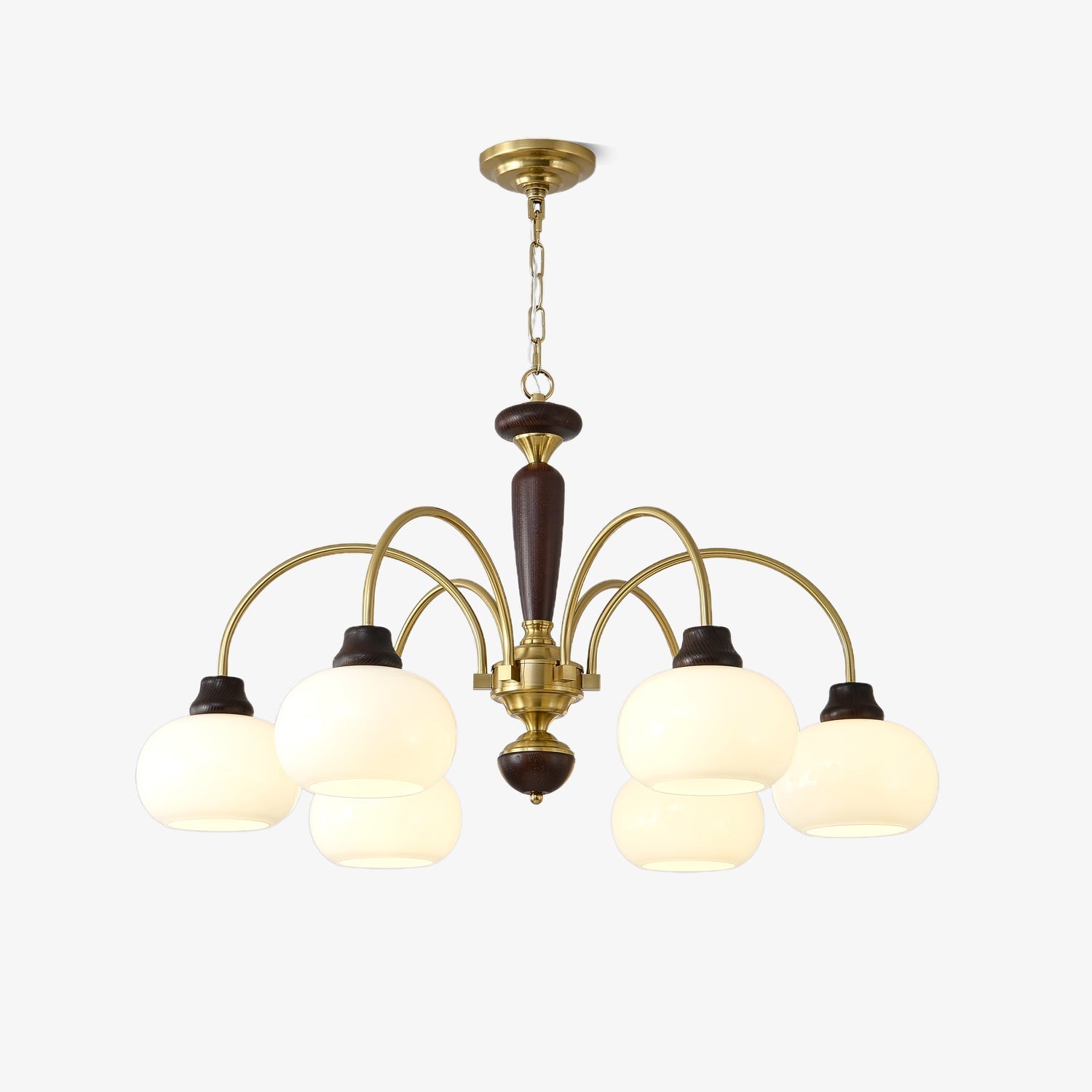 Aurora Chandelier Arched Globe White Shade-Neutral Decor