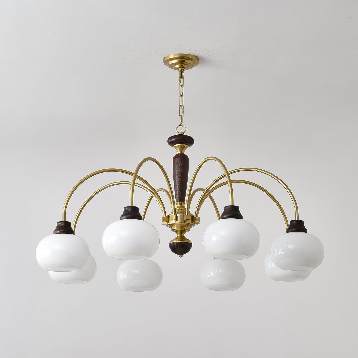 Aurora Chandelier Arched Globe White Shade-Neutral Decor