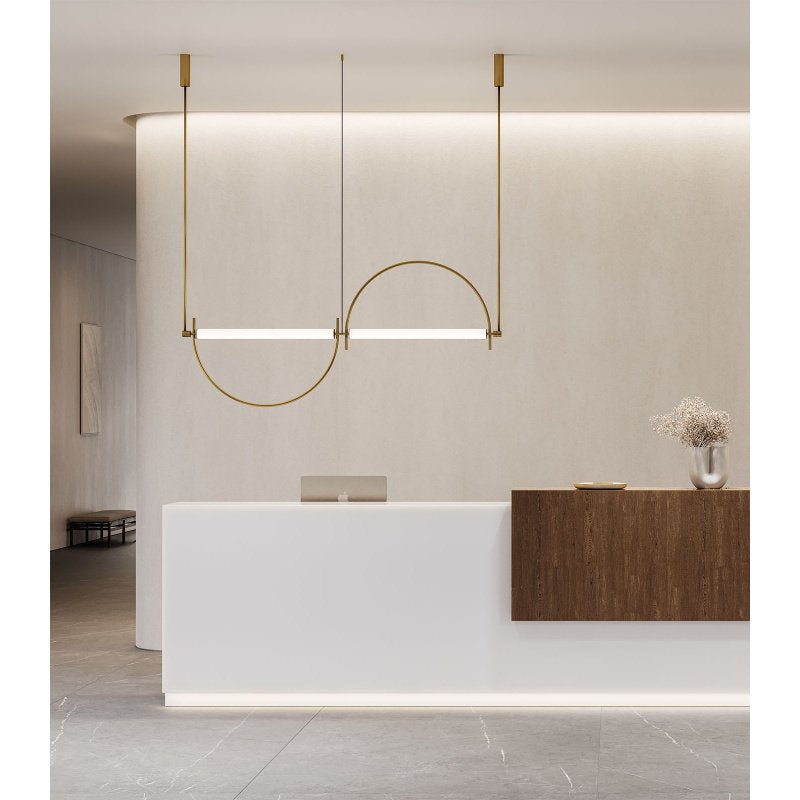 Arched Linear Led Chandelier-Neutral Decor