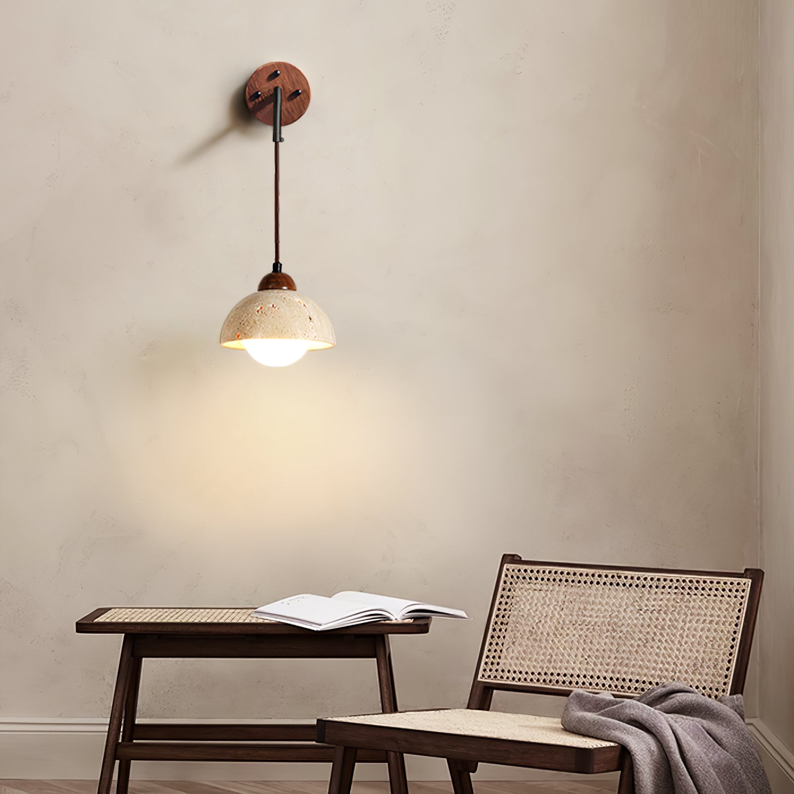 Alcarion Travertine Wall Light-Neutral Decor