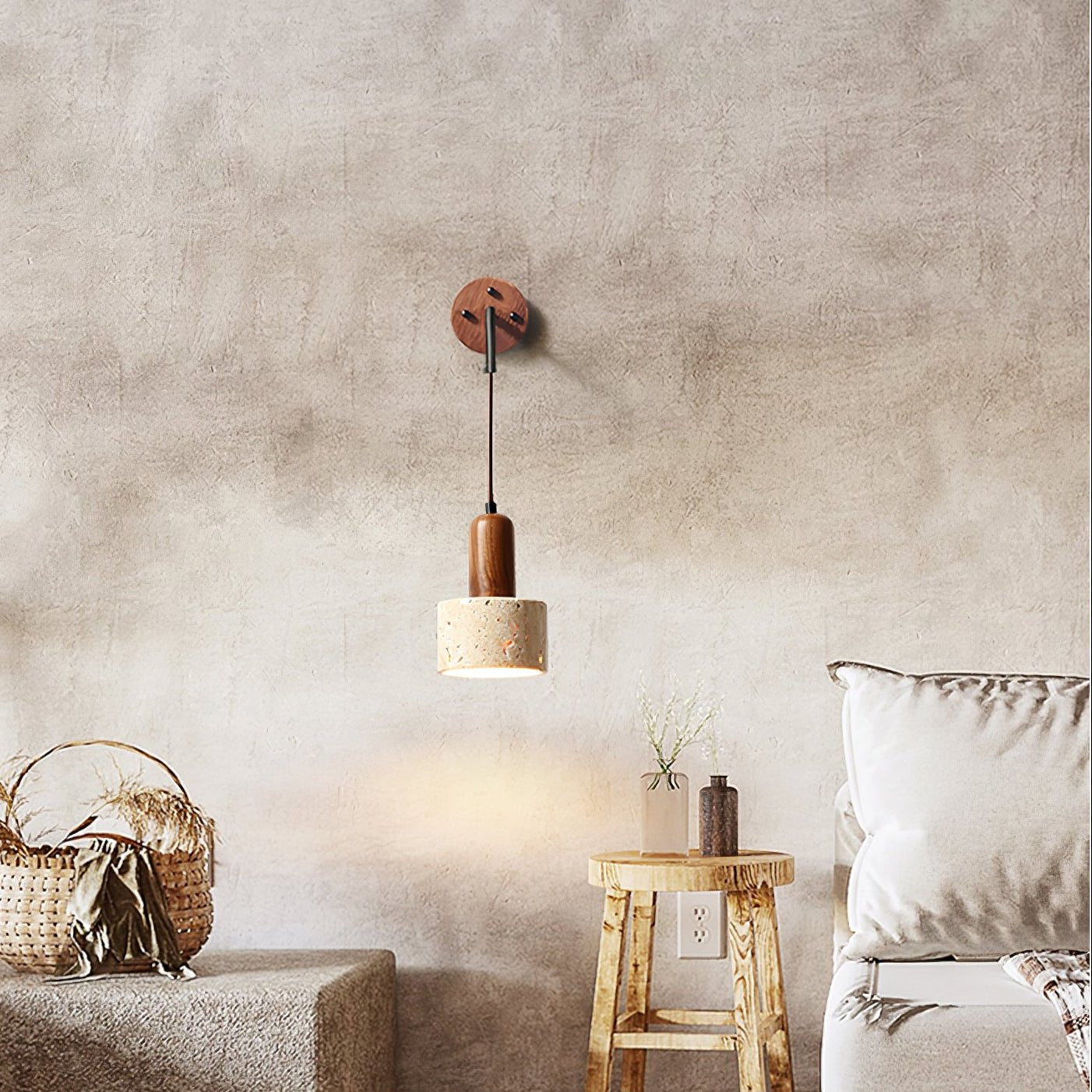 Alcarion Travertine Wall Light-Neutral Decor