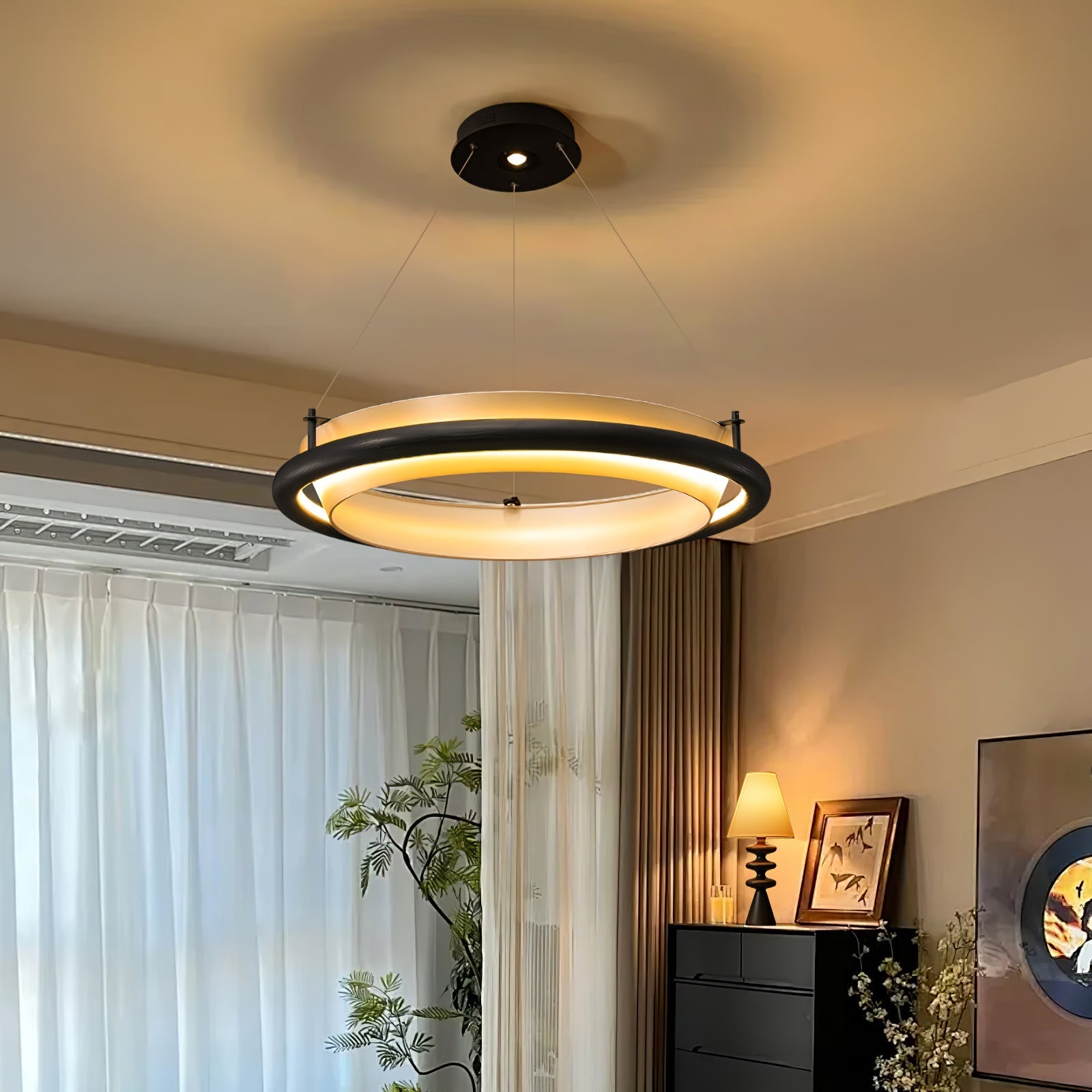 Olvelila Circular Pendant Light-Neutral Decor