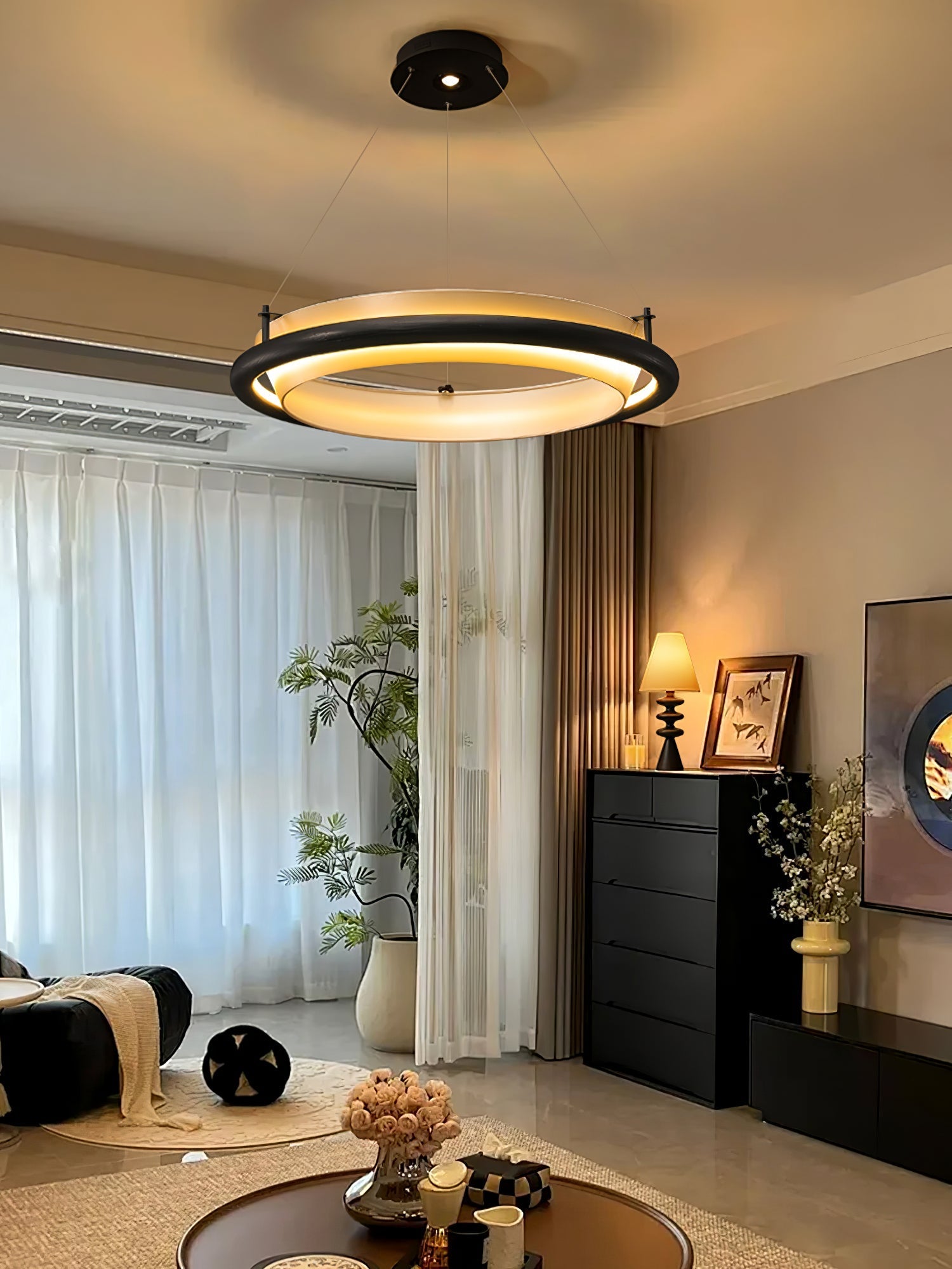 Olvelila Circular Pendant Light-Neutral Decor