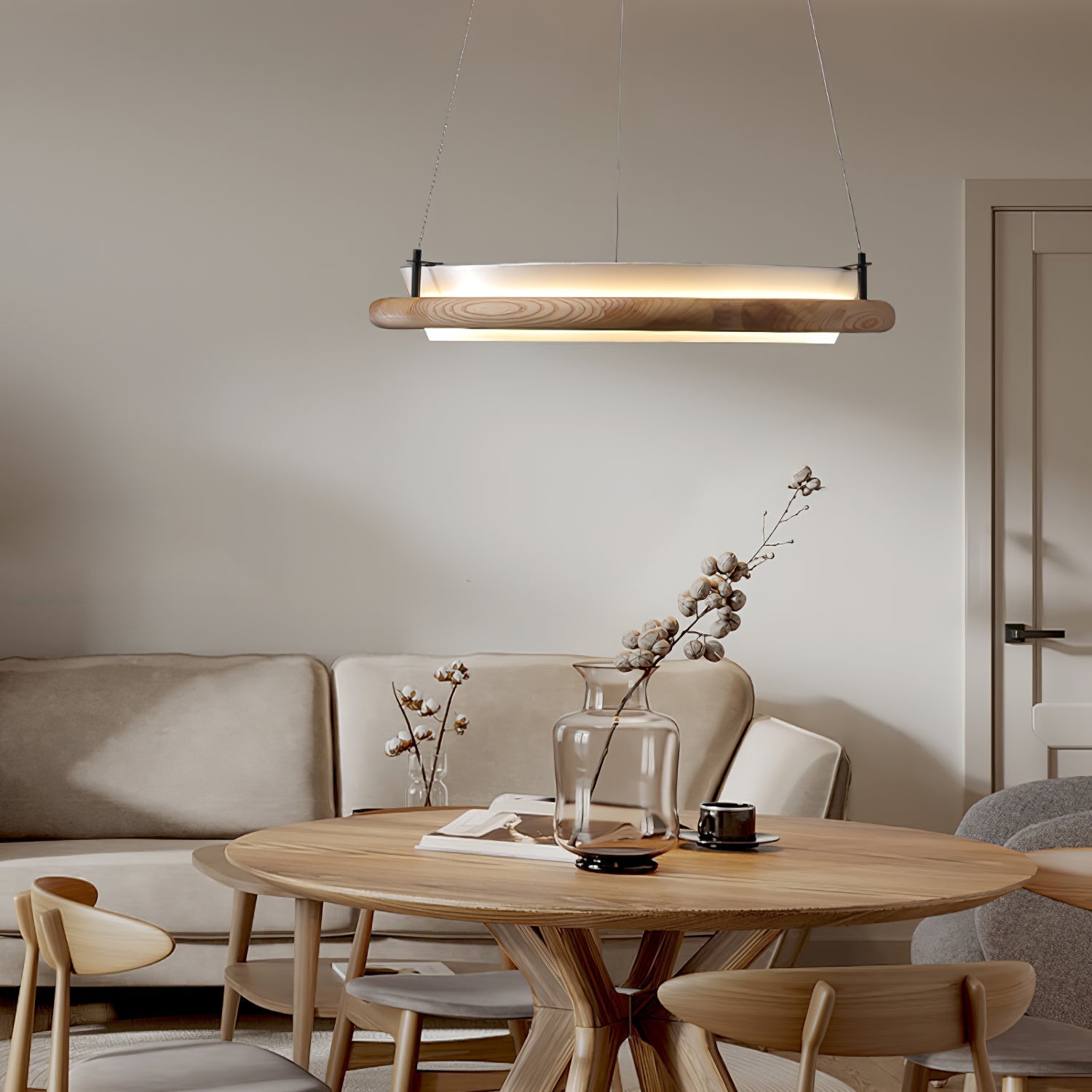 Olvelila Circular Pendant Light-Neutral Decor