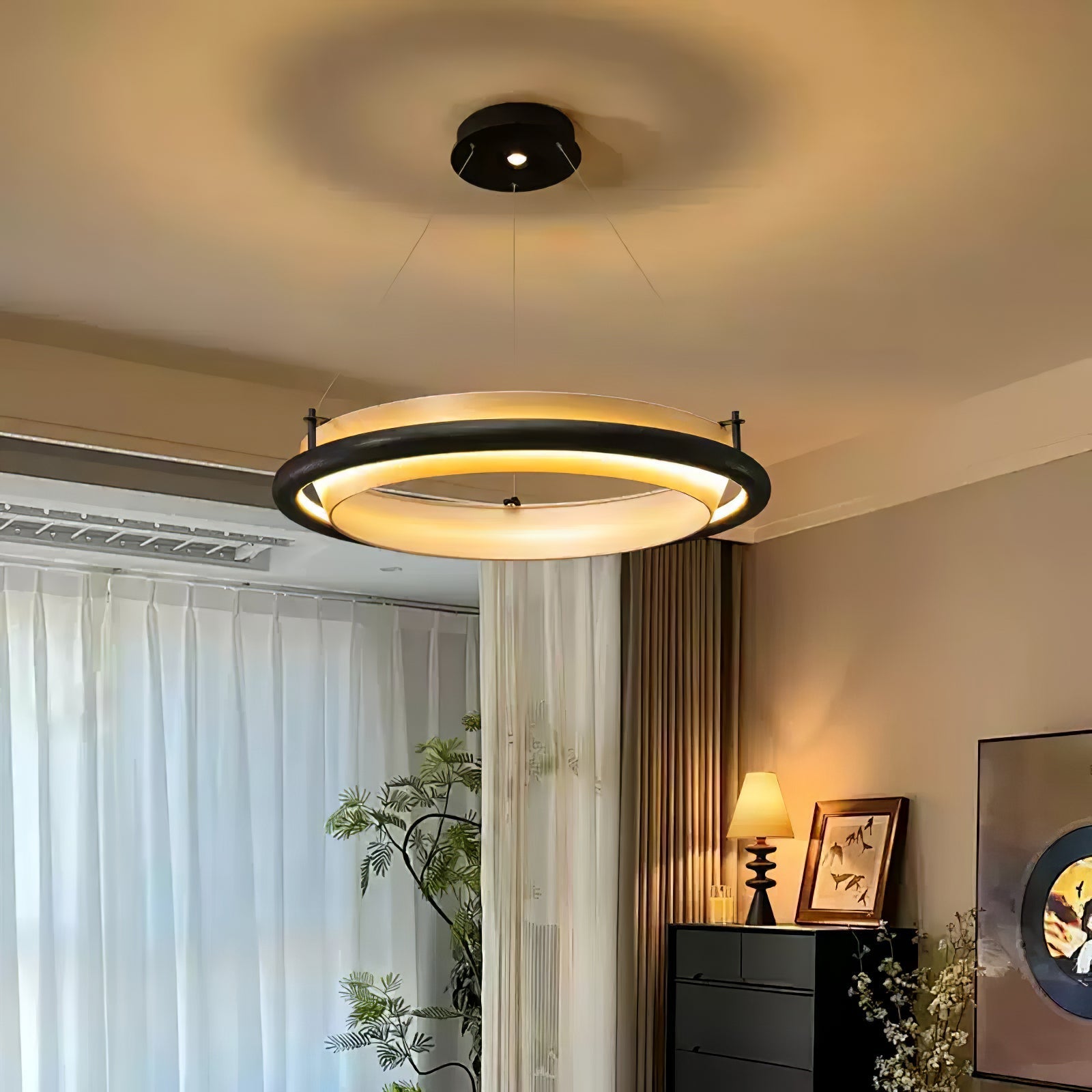 Olvelila Circular Pendant Light-Neutral Decor