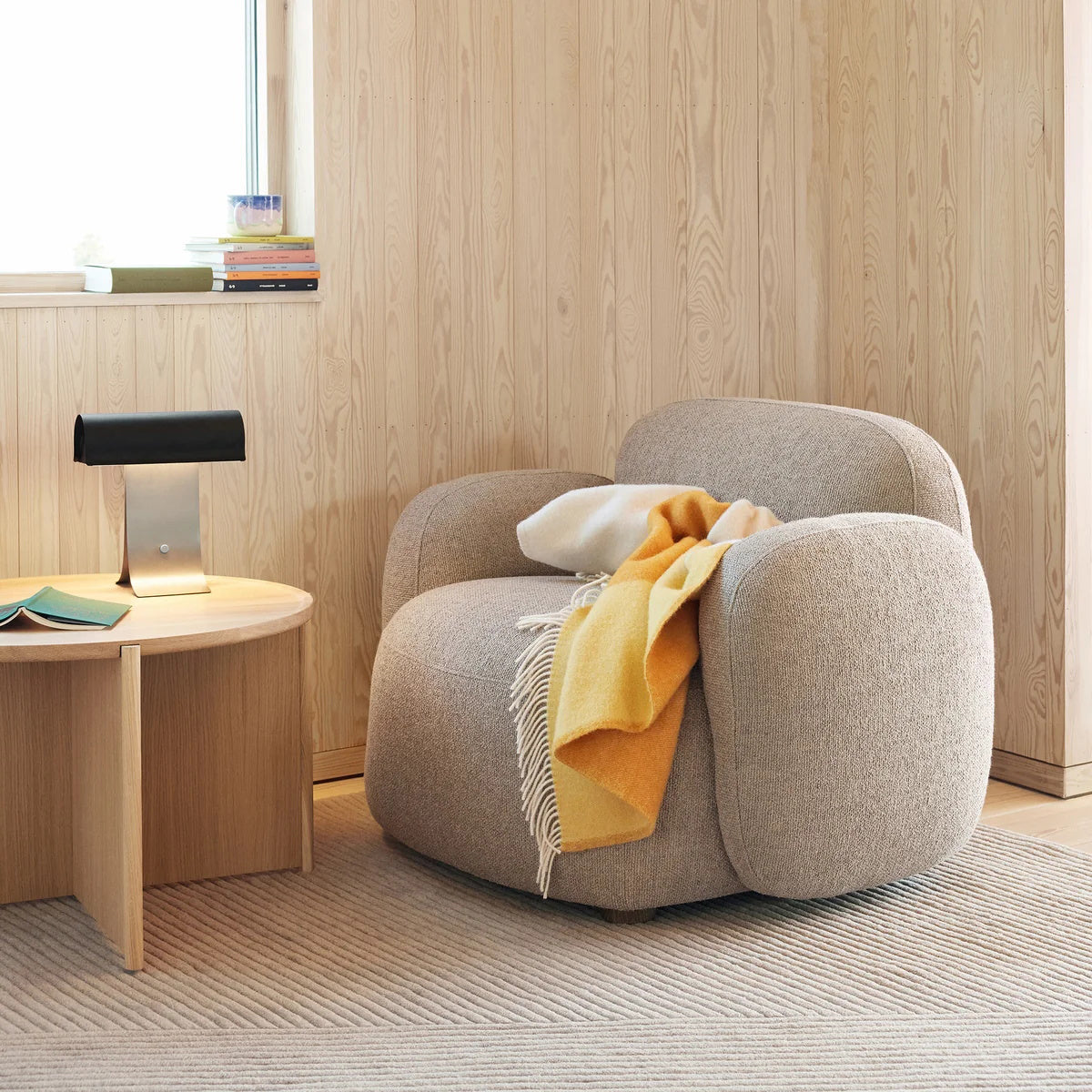 Archive Table Lamp illuminating a desk space.