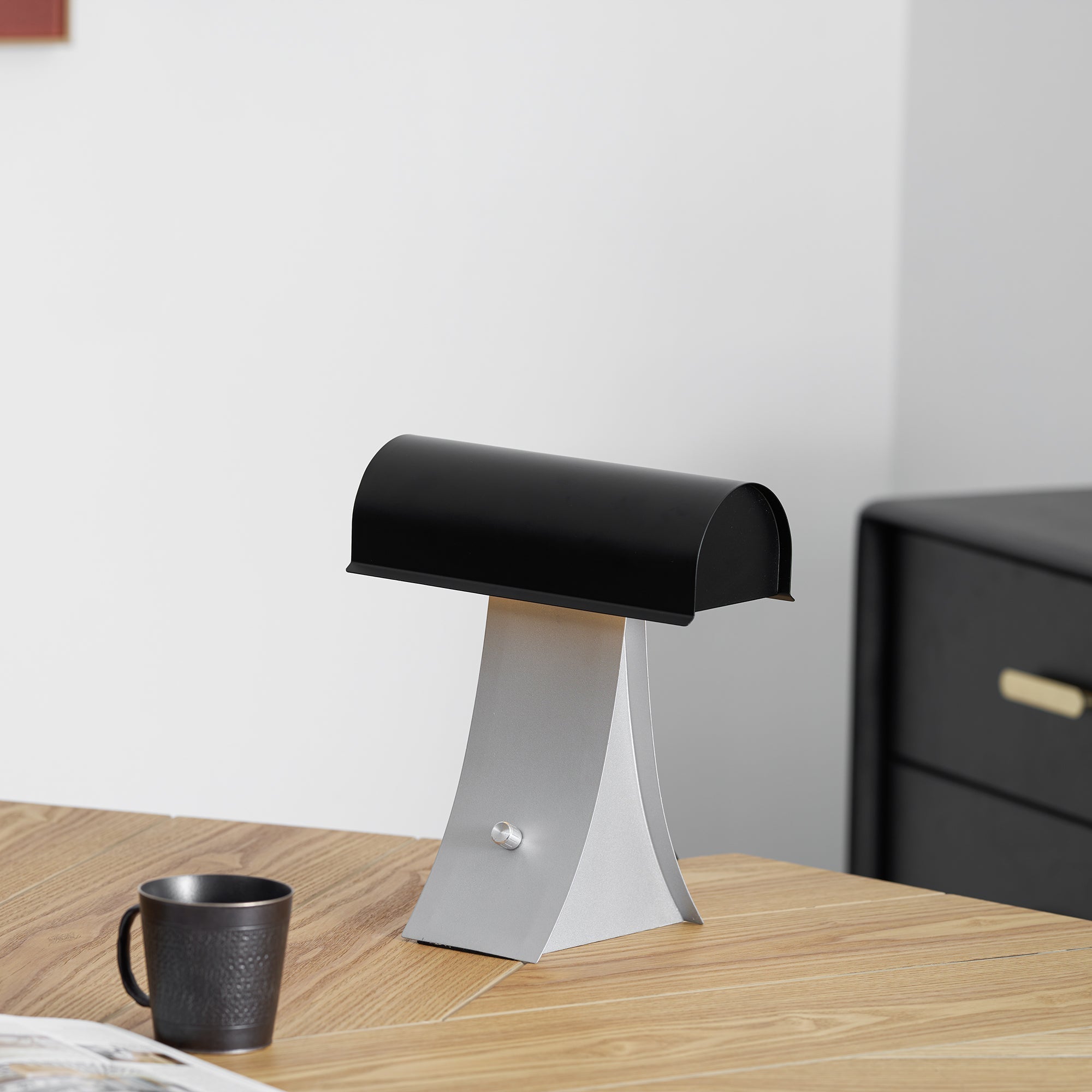 Side profile of the contemporary Archive Table Lamp.