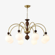 Sixor Pendant Lamp Walnut Brass Globe Vintage-Neutral Decor